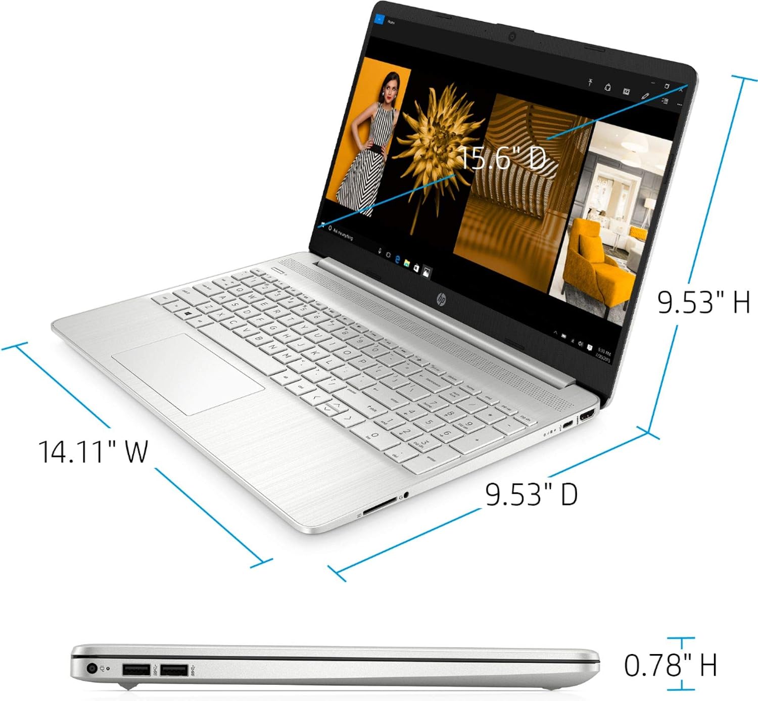 HP Laptop, 15.6' HD Touchscreen, AMD Athlon Gold 3150U Processor up to 3.3 GHz, Webcam, Wireless-AC, Bluetooth, Type-C, HDMI, Windows 11 Home, Silver