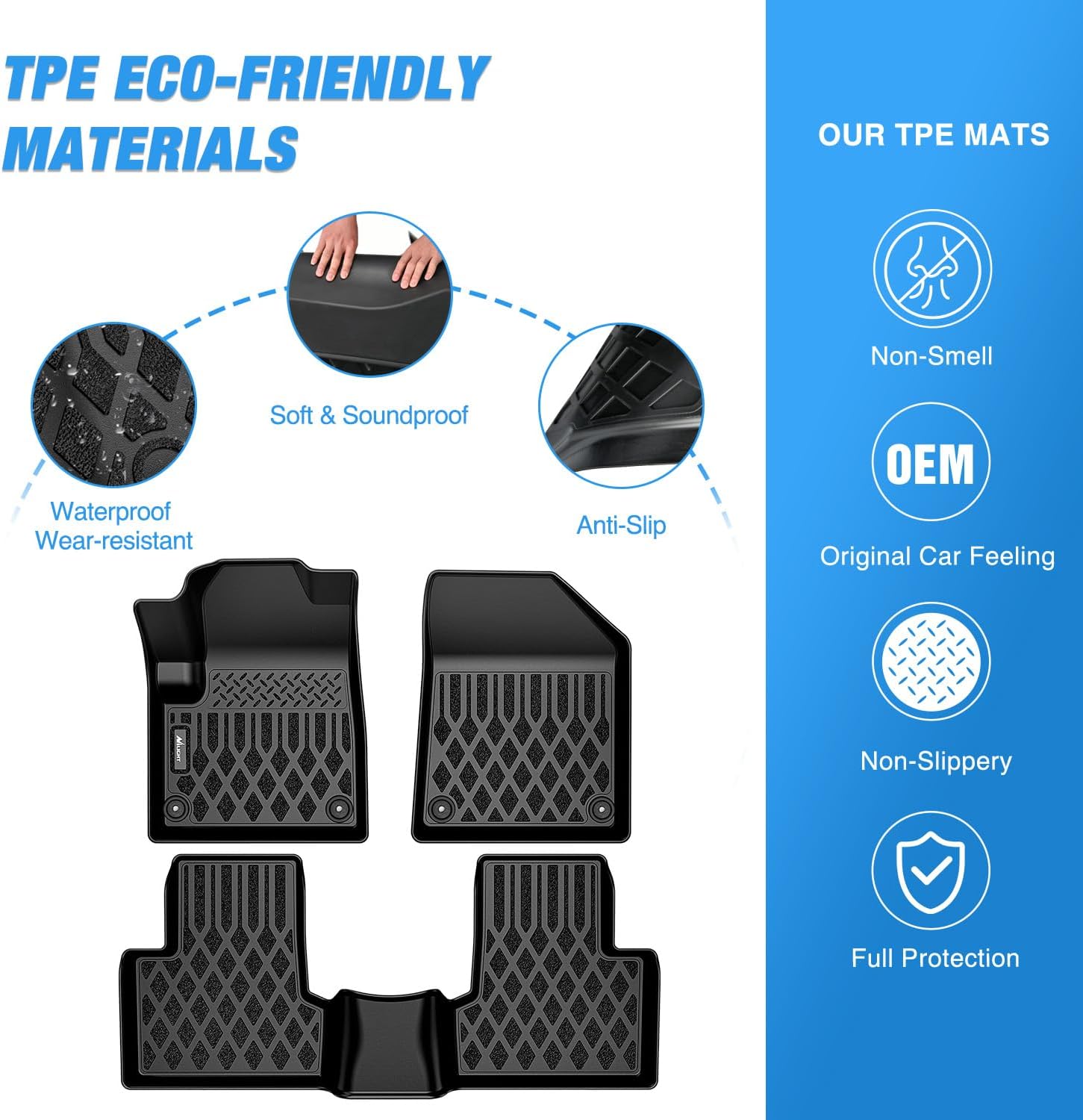 Nilight TPE Floor Mats for Jeep Cherokee 2015 2016 2017 2018 2019 2020 2021 2022 2023 All Weather Custom Fit Heavy Duty Floor Liners