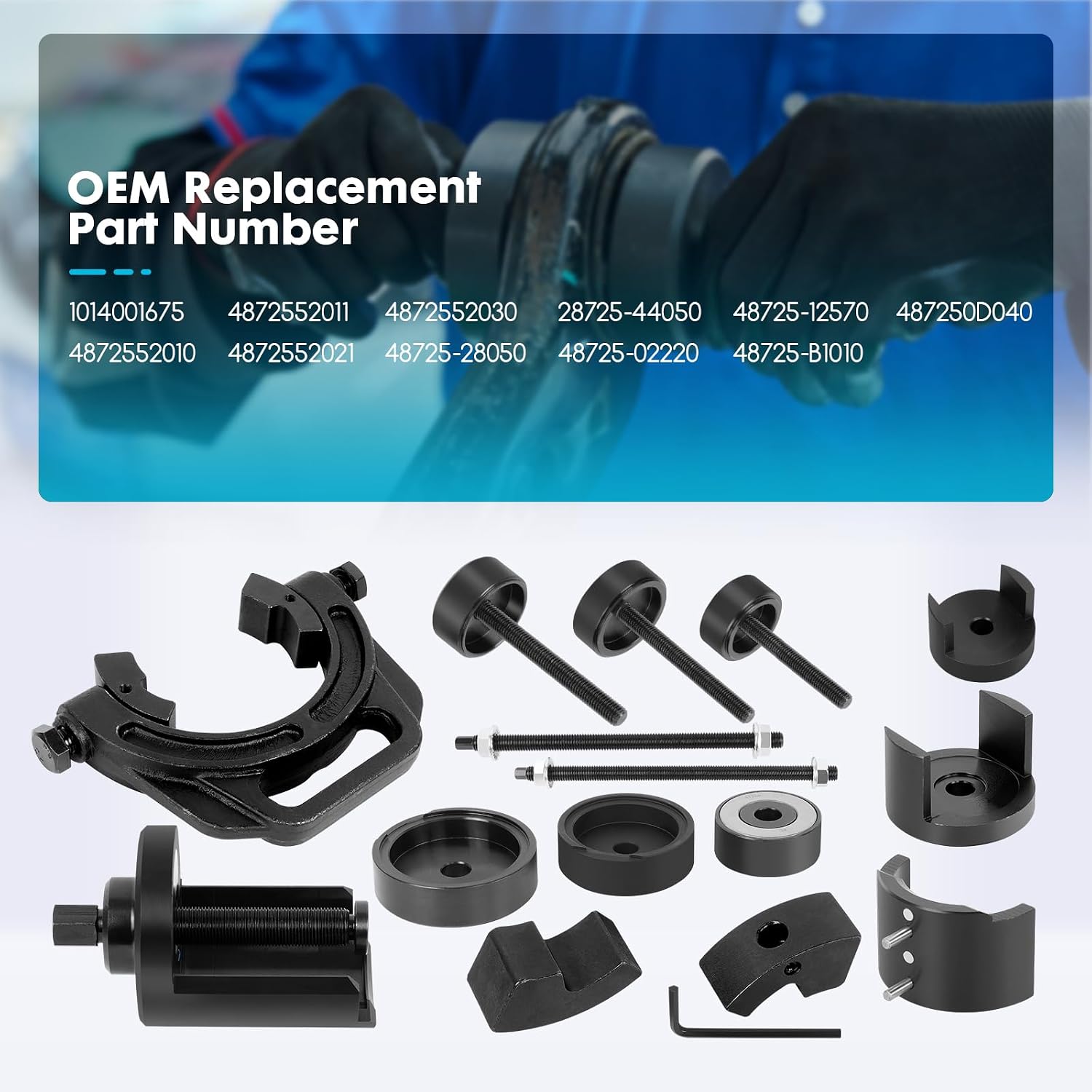 Bushing Press Removal Kit Compatible with Toyota Camry & Corolla MPV, Rear Axle Control Arm Suspension Bushing Removal Installer Tool Kit for Avensis, Previa, Yaris, Picnic, Replace for 48725-28050