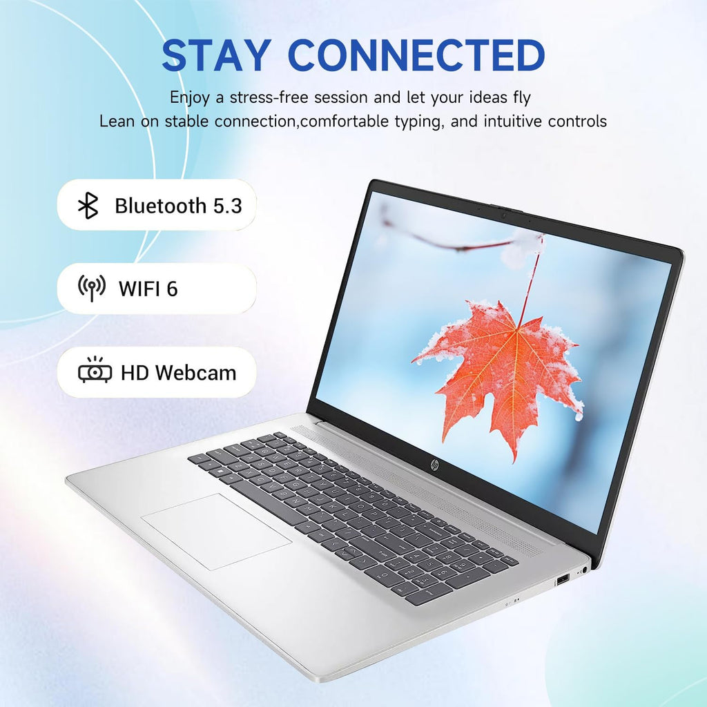 HP 17.3' Touchscreen Laptop for Home, Students, Lifetime Office 365 for The Web, Intel i3 CPU, 16GB RAM, 1TB PCIe + 128GB eMMC SSD, w/Copilot, Webcam Privacy Shutter, Wi-Fi 6, Win11 Home, No Mouse