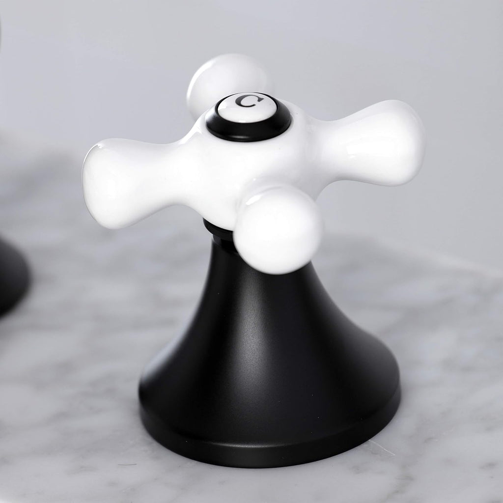 Kingston Brass KC7060PX Vintage 8 in. Widespread Bathroom Faucet, Matte Black