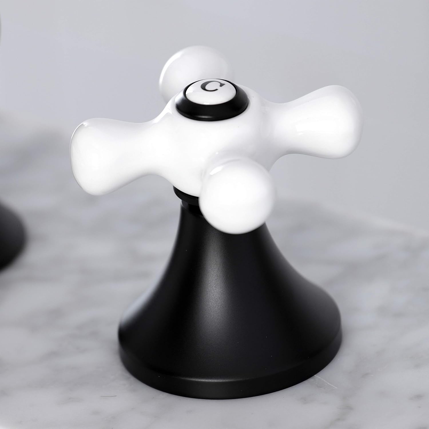 Kingston Brass KC7060PX Vintage 8 in. Widespread Bathroom Faucet, Matte Black