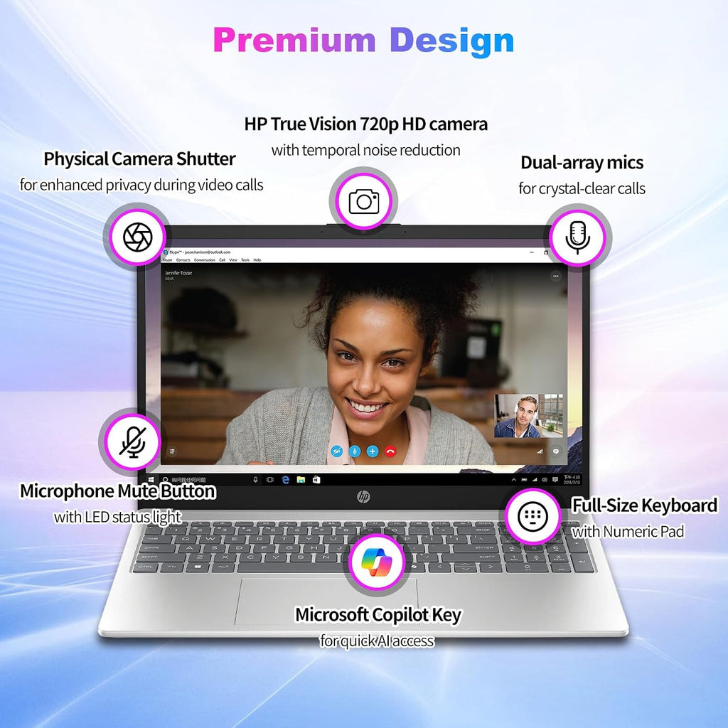 HP 15.6 Touchscreen Laptop Computer for Business, Intel 10-Core i7-1355U(up to 5.0 GHz), 15.6' FHD Touch Screen, 32 GB RAM, 1 TB SSD, Iris Xe GPU, Wi-Fi 6, Copilot, Long Battery Life, Windows 11 Pro