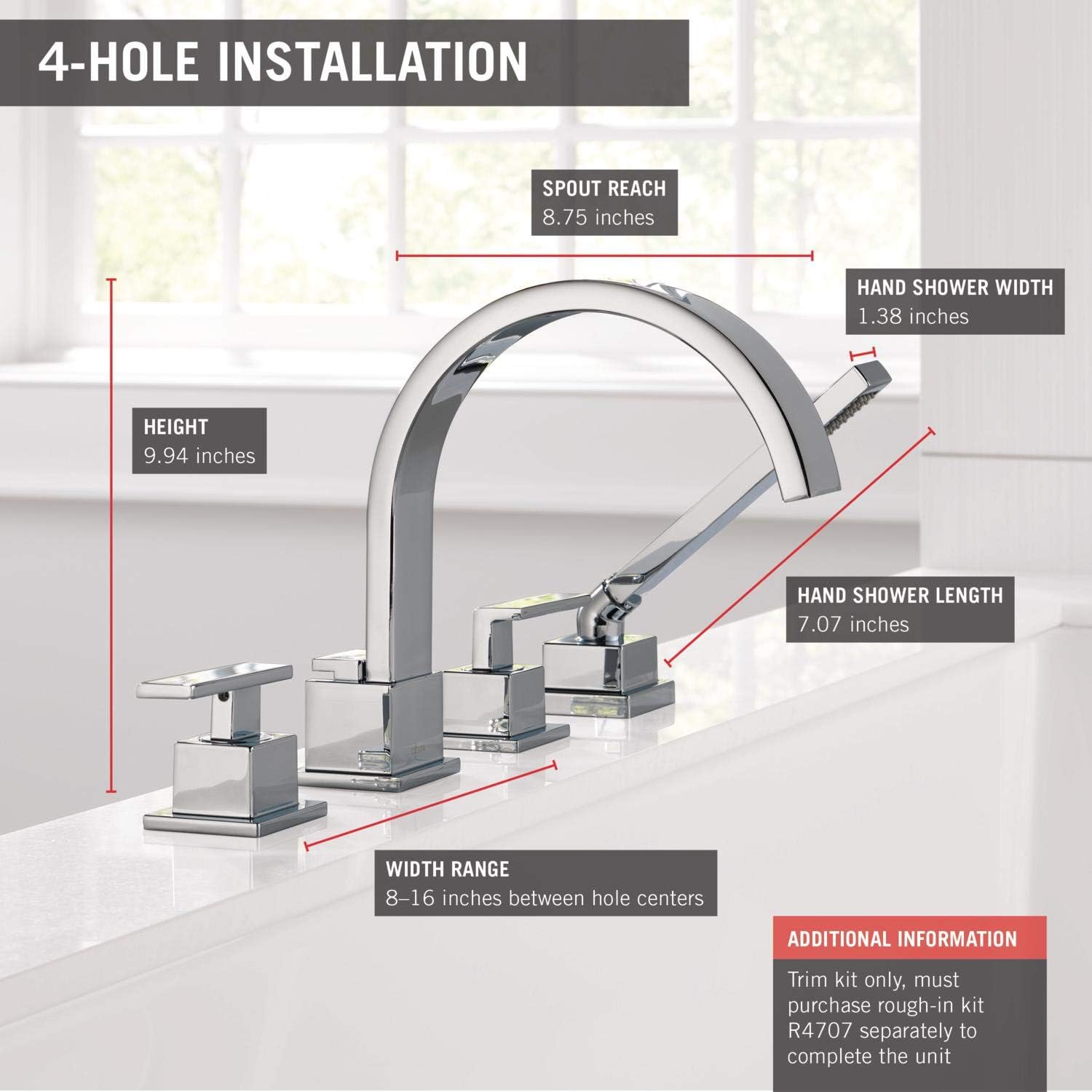 DELTA FAUCET T4753, 9.94 x 9.94 x 9.94 inches, Chrome