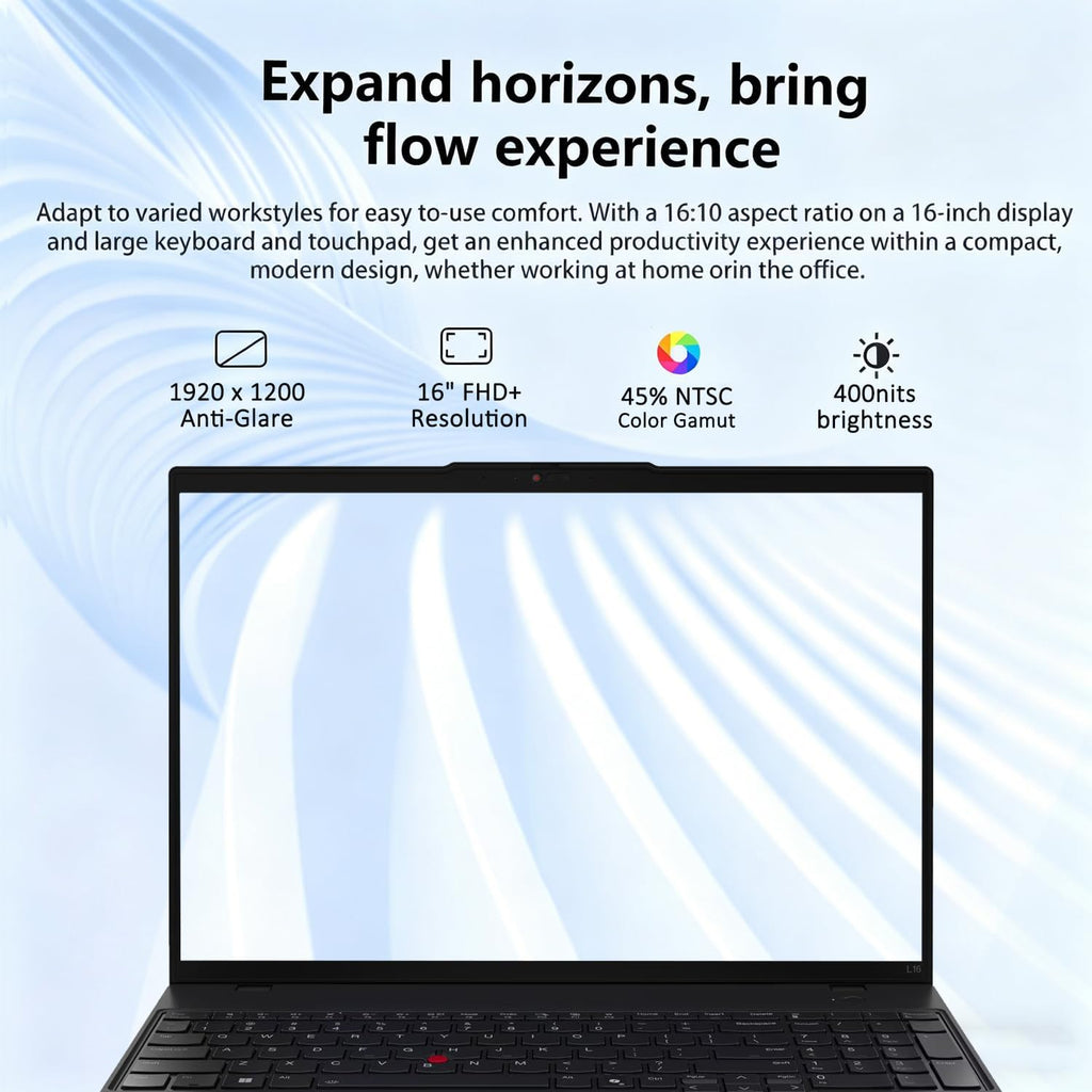 Lenovo ThinkPad L16 (Premium E16) Business AI PC Laptop (16' FHD+, Intel 12-Core Ultra 5 225U (> Ultra 7 155U), 16GB DDR5, 512GB SSD), Backlit KB, Fingerprint, 2x Thunderbolt 4, Webcam, Win 11 Pro