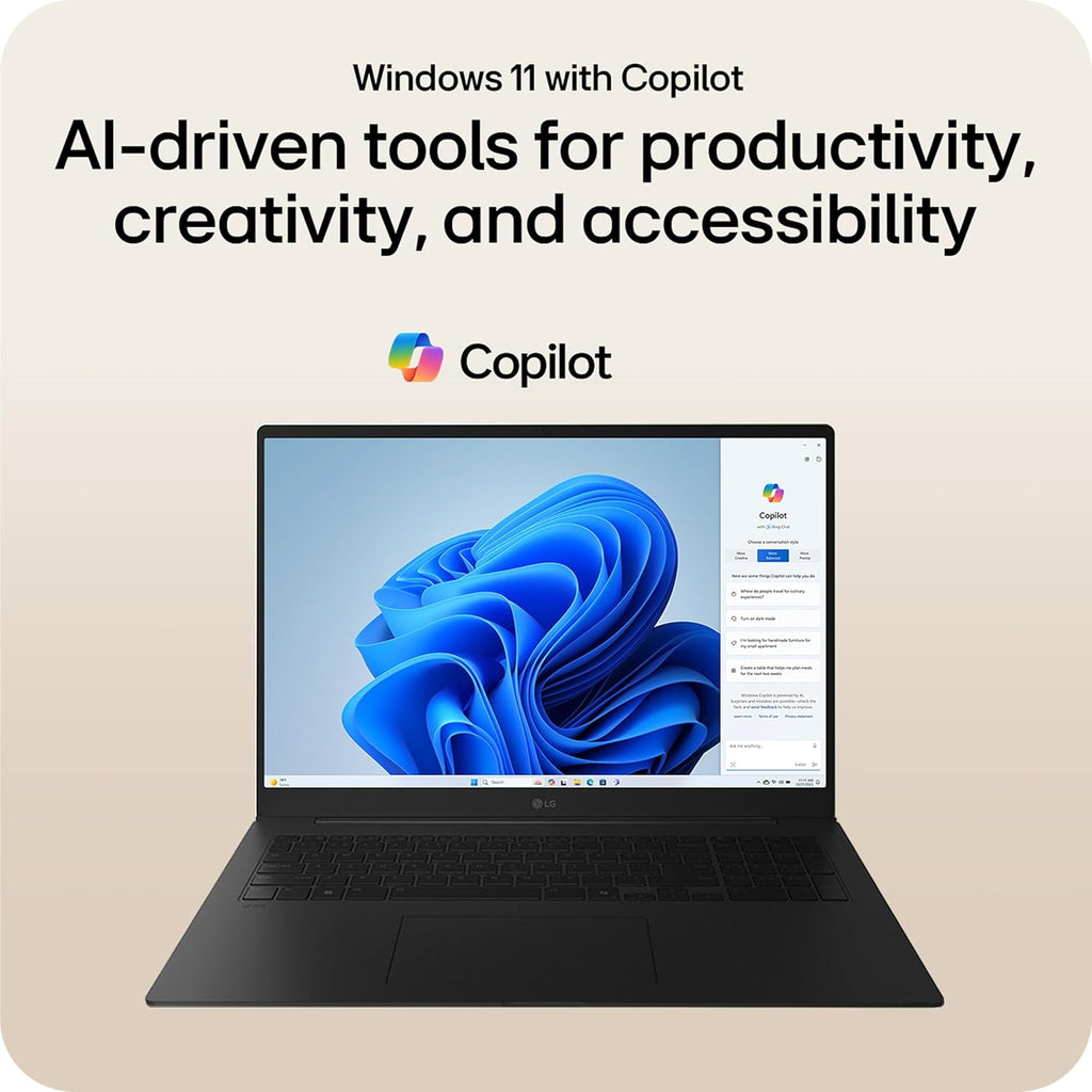 LG gram Pro 17-inch Lightweight Laptop Computer, Intel Evo Edition Powered by Intel Core Ultra7 255H Processor, Windows 11 Home, 32GB RAM, 2TB SSD - Obsidian Black