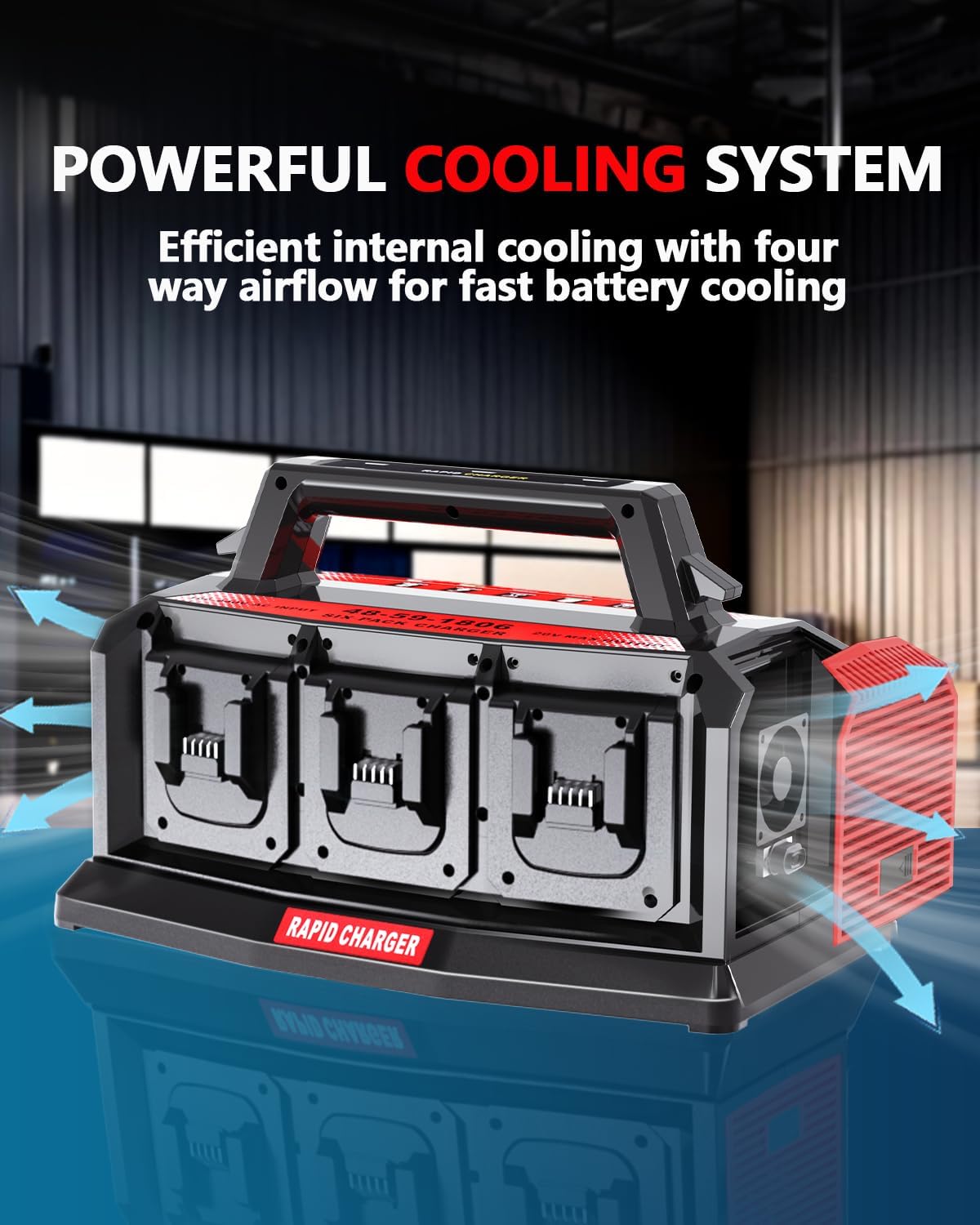 Adisipsoarin Super Battery Charger for Milwaukee M18 Battery, 6-Ports Simultaneous Rapid Charger Station Compatible with Milwaukee 18v Li-Ion Battery and Tools 48-59-1807 Charger