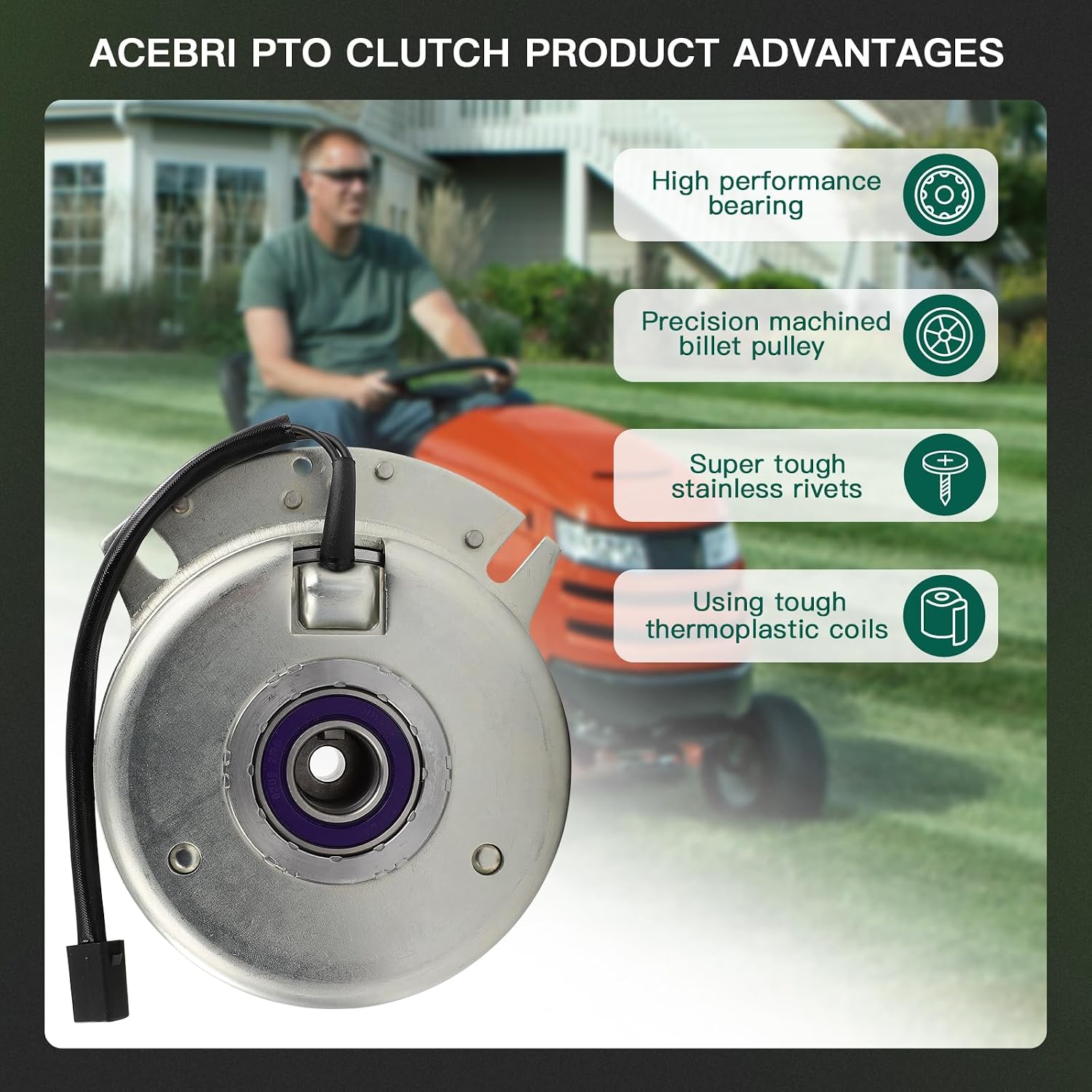 ACEBRI electric clutch for Exmark for Toro: 110-6766,103-9950,for Toro: SS5000 SS5060 ZS5000 clutch, for Warner: 5219-81,5219-3,5219-34 pto clutch