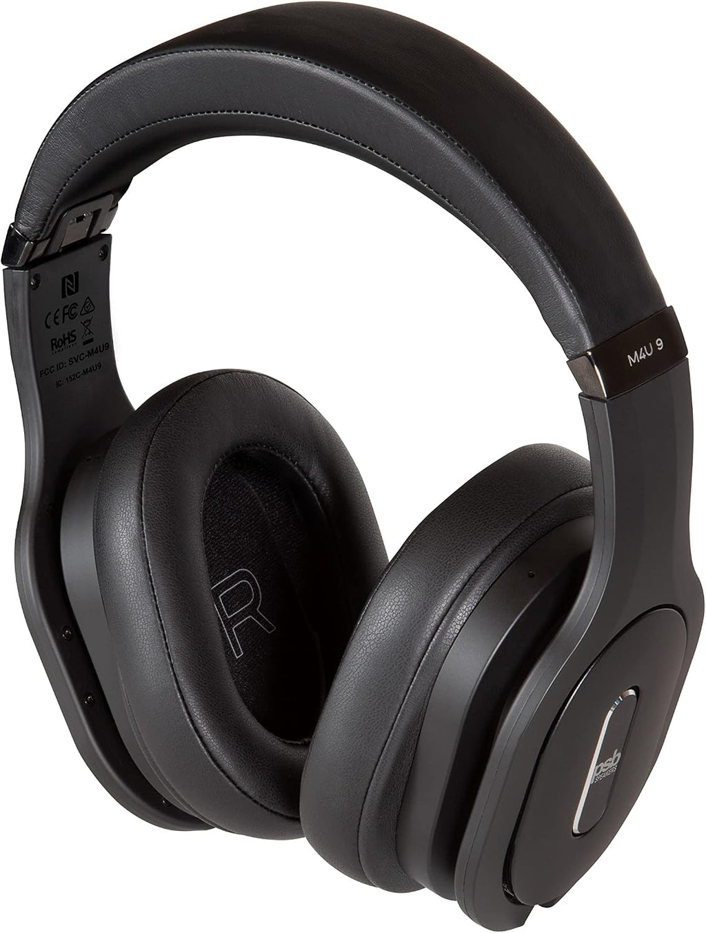 PSB Speakers M4U 9 Over-Ear Wireless Active Noise Cancelling Headphone, Jet Black