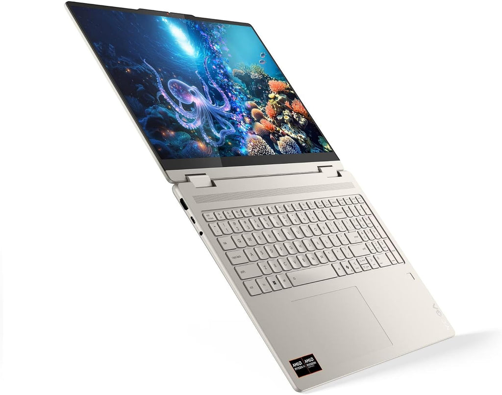Lenovo Yoga 7 2-in-1 Copilot+ PC with AMD Ryzen AI 7 350 Processor, 16' WUXGA Touchscreen, 16GB LPDDR5X-7500MT/s Memory, 1TB SSD, Wi-Fi 7, Linear Pen, FHD/IR Hybrid Cam, FP Reader, and Windows 11 Pro