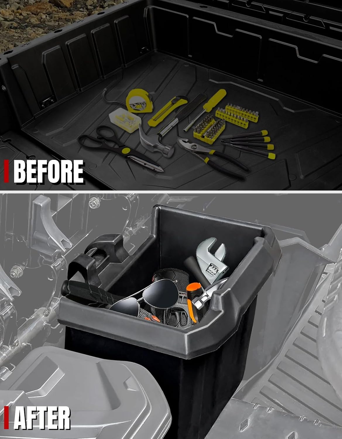 A & UTV PRO Center Underseat Storage Bin for Cam Am Defender, Central Underseat Storage Box Compatible with Defender & Defender Max 2016-2025 Replace OEM 715003446