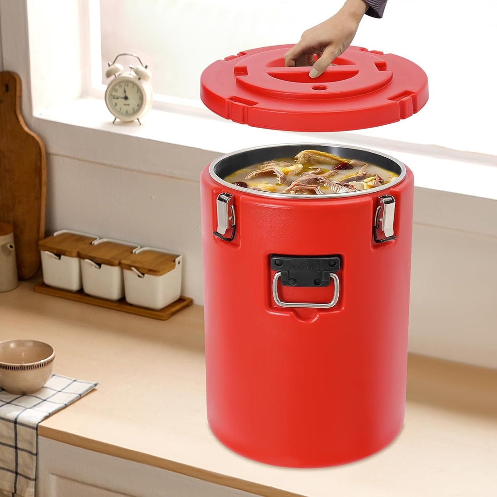 Insulated Stainless Steel Ice Bucket with Lid 40L Insulated Bucket Insulated Soup Container Extra Large Elegant Party Bucket Insulated Soup Carrier Bar Accessories