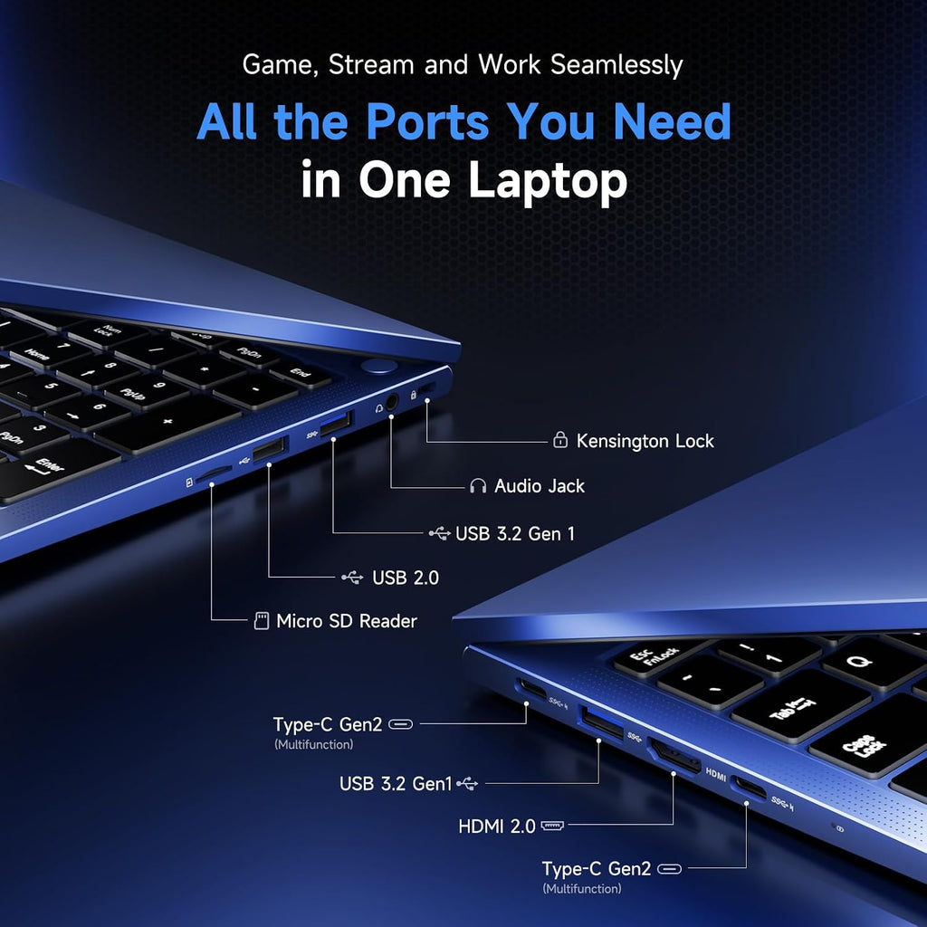 NIMO 2026 Laptop, 15.6' IPS FHD AMD Ryzen 7 7735HS (8C/16T, Beats i7-12650H) 8 Cores 32GB DDR5 RAM 1TB SSD, Radeon 680M Graphics, 100W Type-C, Backlit Keyboard, Fingerprint Unlock, 2-Year Warranty