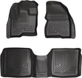 Husky Liners Weatherbeater Floor Mats | Fits 2009-2019 Ford Flex & Lincoln MKT | Front & 2nd Row, 3-pc Black - 98741