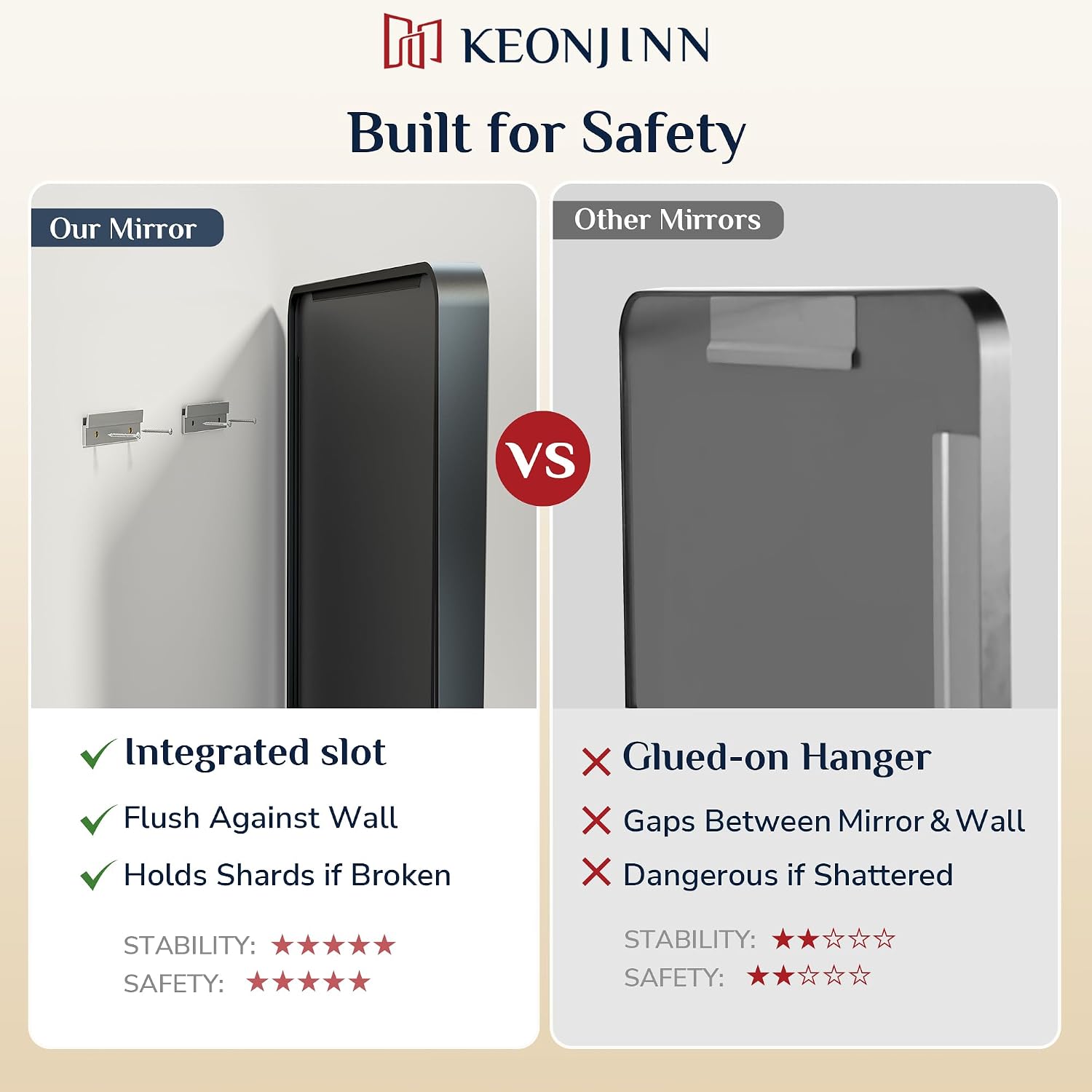 Keonjinn Black Bathroom Mirrors for Over Sink, 36 x 36 Inch Large Square Mirrors for Wall, Rounded Rectangle Matte Black Farmhouse Vanity Mirror, HD Tempered Glass Modern Mirror(Horizontal/Vertical)