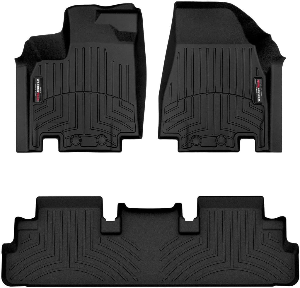 WeatherTech Custom Fit FloorLiners for Infiniti QX60, QX60, Pathfinder - 1st & 2nd Row (441698-1-2), Black