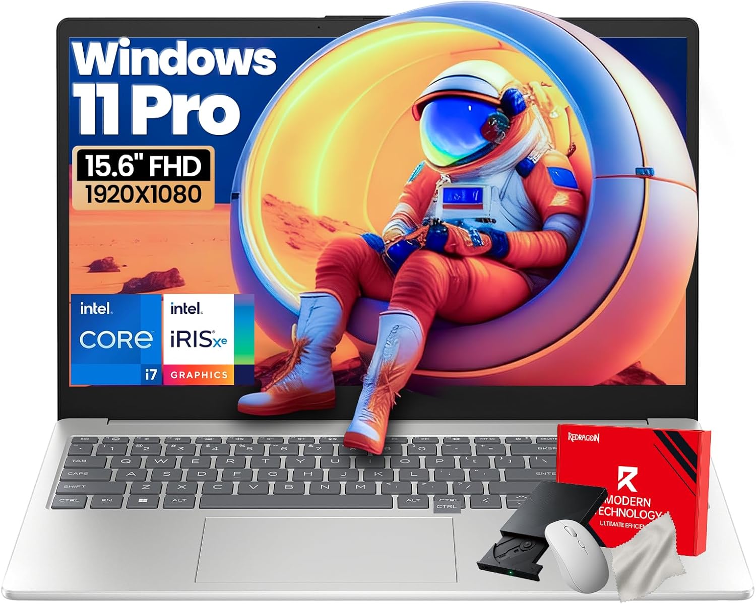 HP 250 G10 15.6' FHD Business Laptop Computer - Intel 10-Core i7-1355U Processor(Up to 5.0GHz), Intel Iris Xᵉ Graphics, 64GB RAM, 2TB SSD, HDMI, Webcam, Wi-Fi 6, Windows 11 Pro, w/Accessoires
