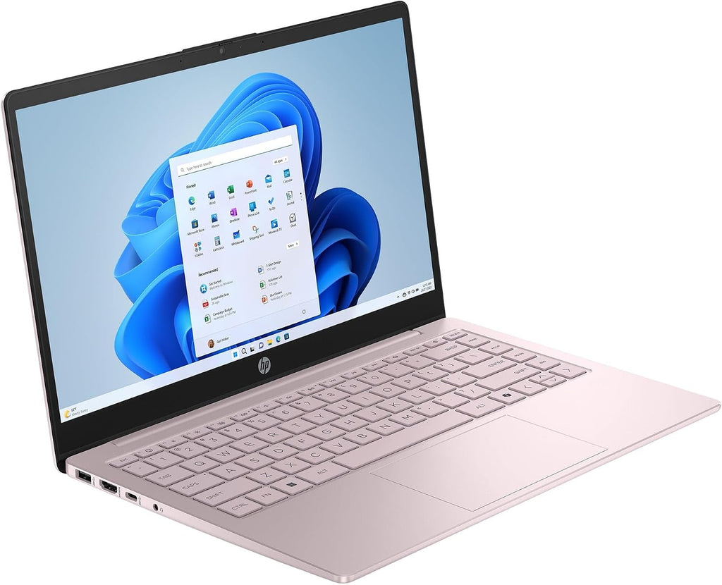 HP 14-EP200 Personal Laptop, 2025, 14' 1366x768, Intel-4 CoreIntel Processor N150, 32GB DDR4, 128GB eMMC+1TB SSD, Win11 Pro, Wi-Fi 6, BT 5.3, 720p HD Camera, Tranquil Pink
