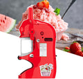 Large Capacity Ice Shaver Machine,Adjustable Thickness by Knobs,Automatic Snowflake Ice Maker,2400G Ice Bucket with Lid,Red