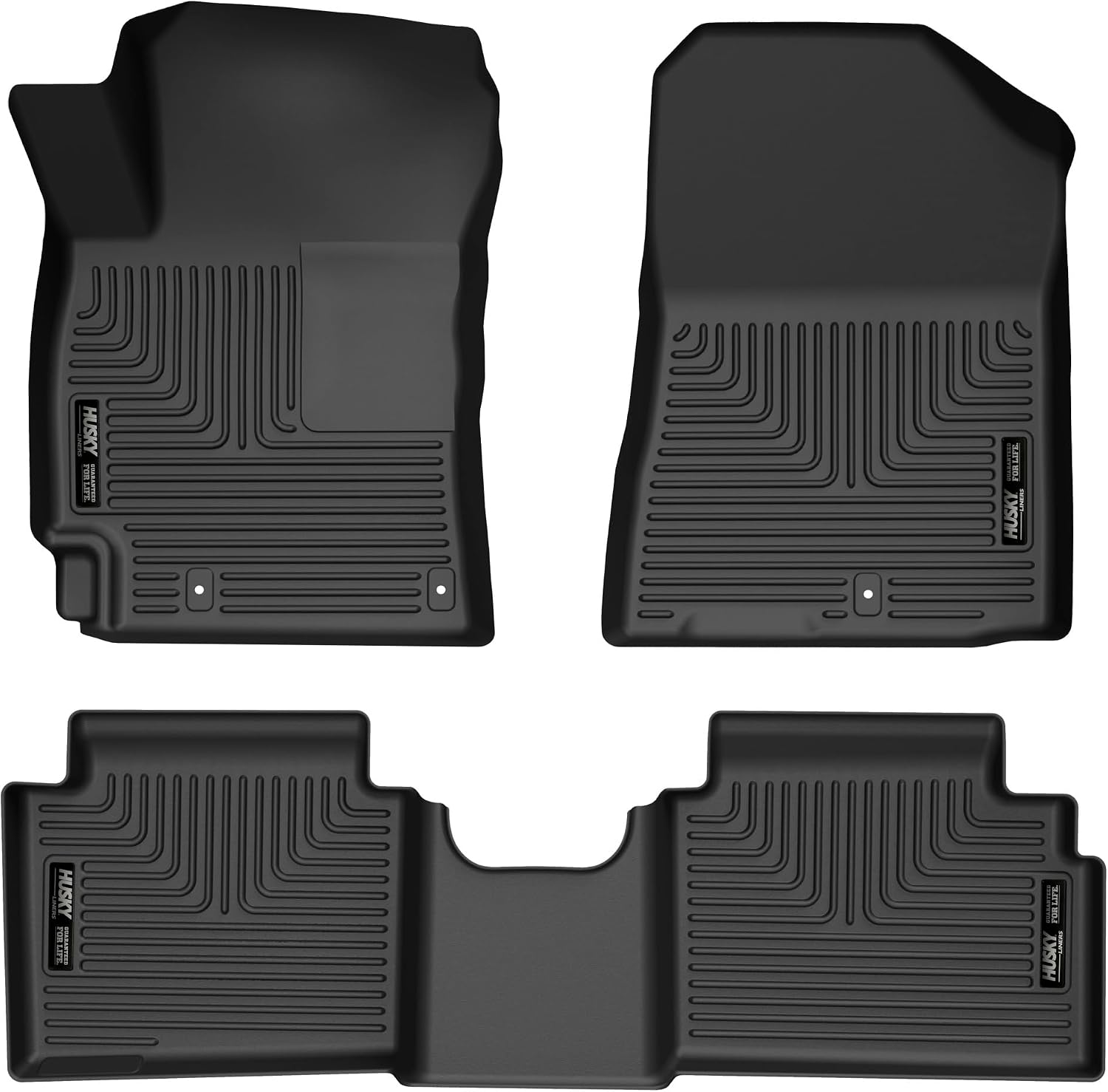 Husky Liners Weatherbeater Floor Mats | Fits 2019-2024 Kia Forte | Front & 2nd Row, 3-pc Black - 95261