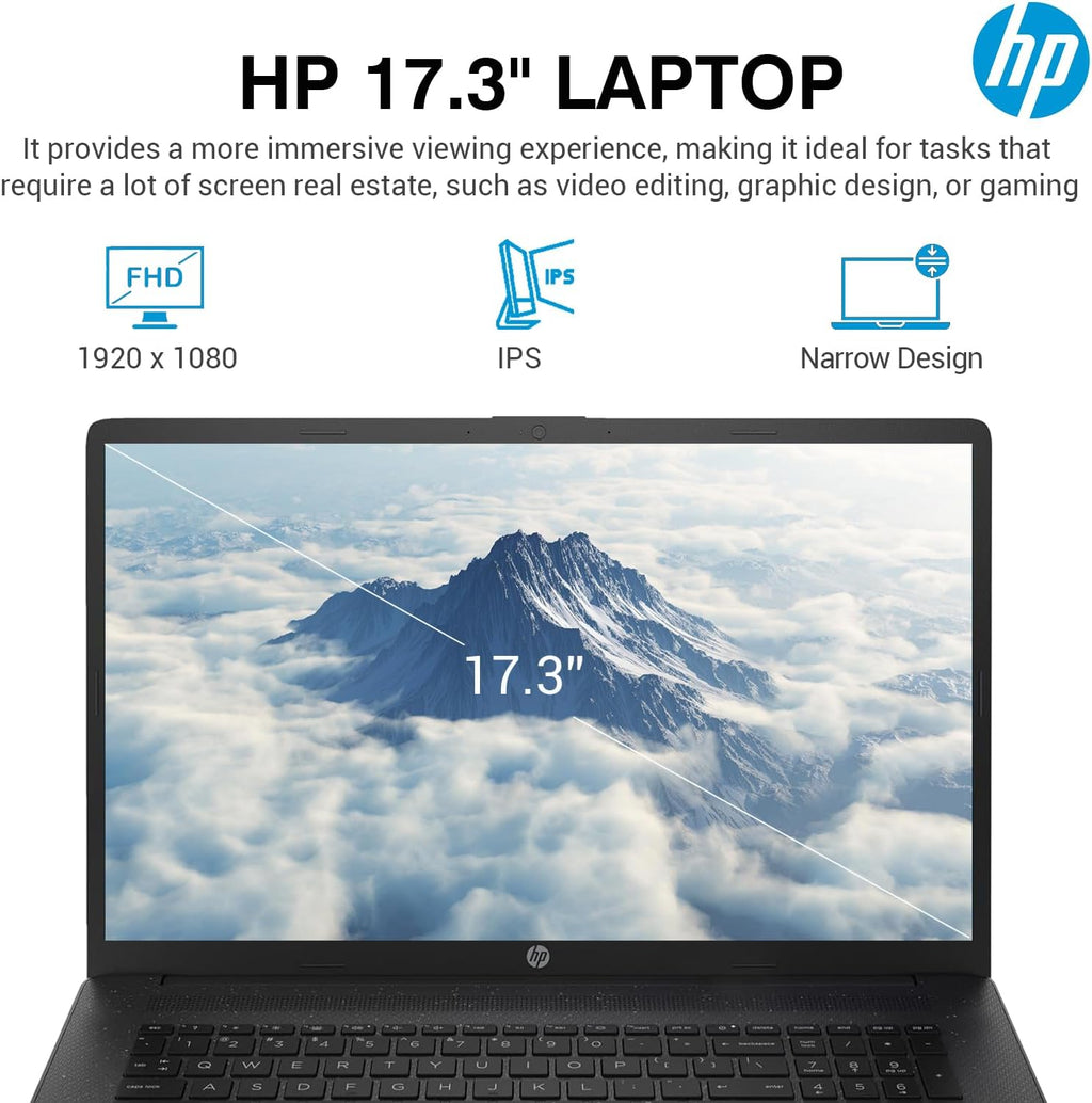 HP 17 Inch Laptop Computer, 17.3' FHD IPS Large Screen Business Laptop, Windows 11 Pro, Intel Core i5 (10-Cores) |10-Key Number Pad | Wi-Fi 6 | 64GB RAM, 2TB SSD | Black