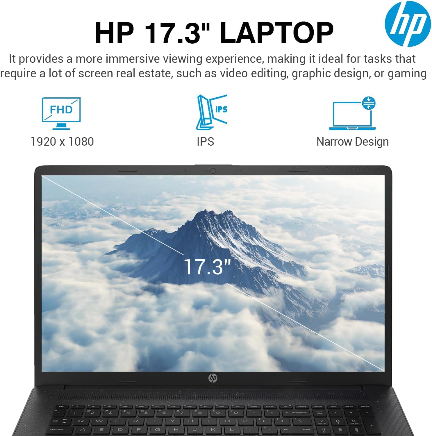 HP 17 Inch Laptop Computer, 17.3' FHD IPS Large Screen Business Laptop, Windows 11 Pro, Intel Core i5 (10-Cores) |10-Key Number Pad | Wi-Fi 6 | 64GB RAM, 2TB SSD | Black