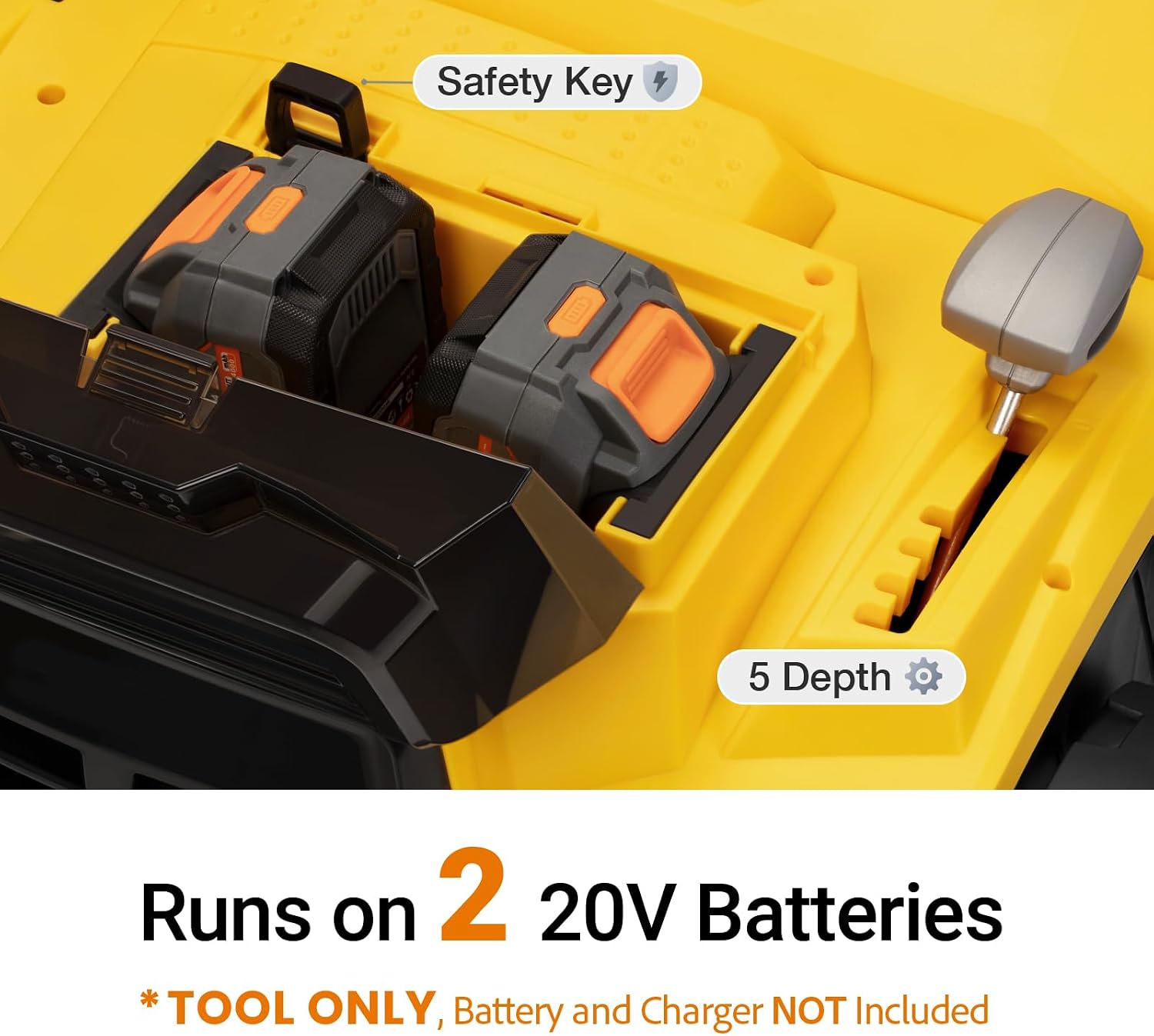 40V 15' Brushless Cordless Electric Dethatcher and Scarifier Compatible with Dewalt 20V Battery(Tool Only), w/12Gal Thatch Collection Bag, 5-Depth Adjustment, Quick-Fold, Walk Behind for Lawn Care