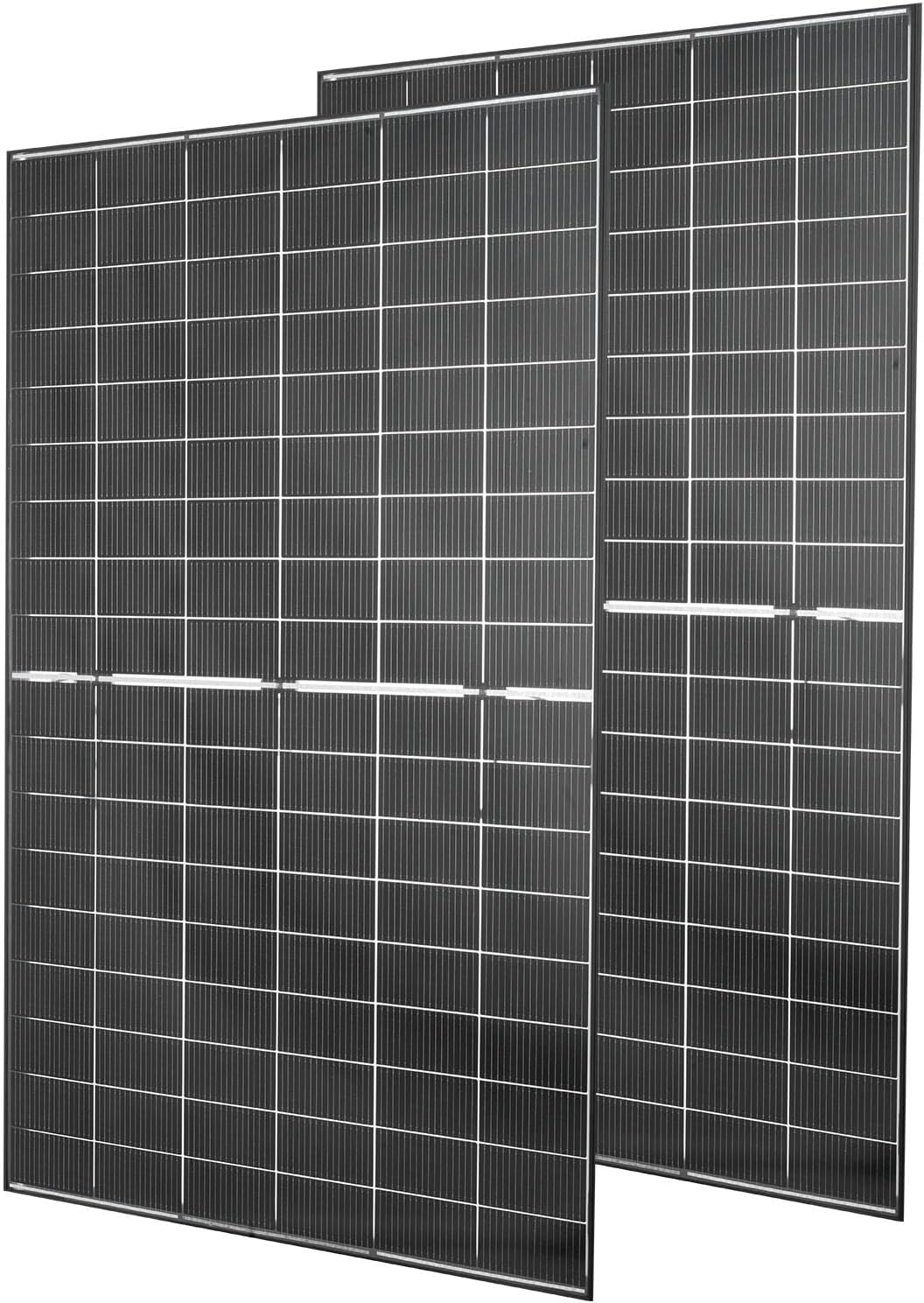 VEVOR 2PCS 400W Bifacial Solar Panels, 16BB N-Type Monocrystalline PV Module 24% Efficiency, IP65 Waterproof Solar Panel with MC4 Output & Aluminum Frame for Car Boat RV Flat Rooftop Off-Grid