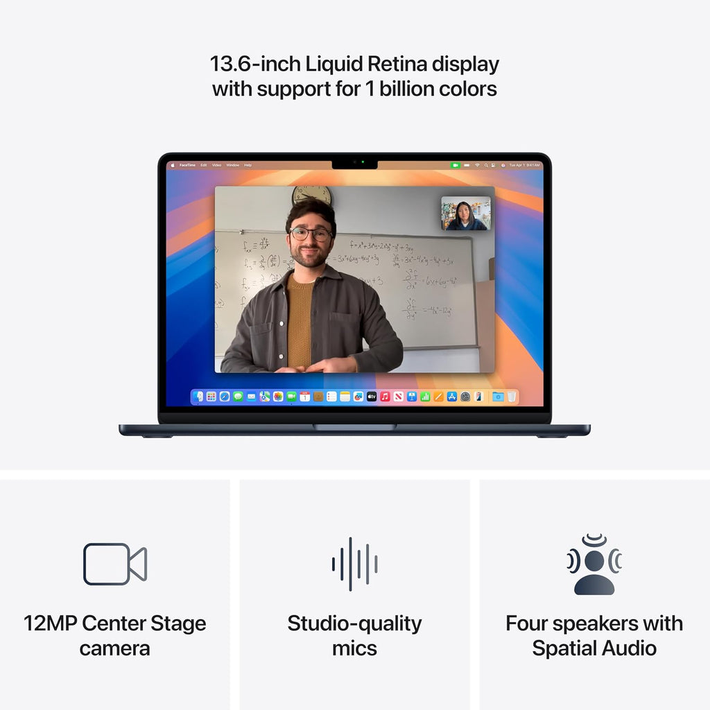Apple 2025 MacBook Air 13-inch Laptop with M4 chip, 16GB Unified Memory, 2TB SSD Storage - Midnight