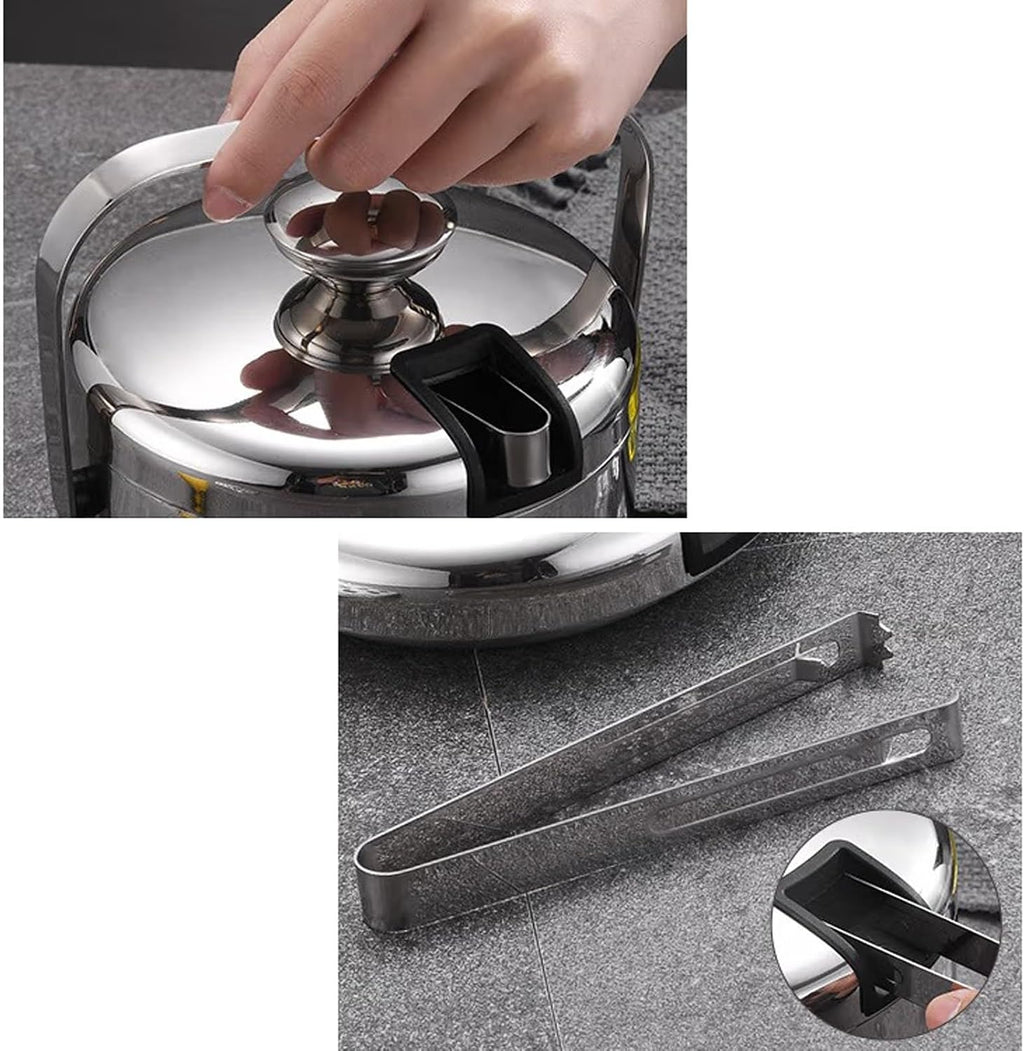 Ice Bucket Ice Bucket for Freezer Ice Bucket with Lid, Tongs and Strainer Double Wall Stainless Steel Insulated Ice Bucket, Ideal for Cocktail Bar, Chilling Wine, Champagne Ice Buckets Party Cooler Dr