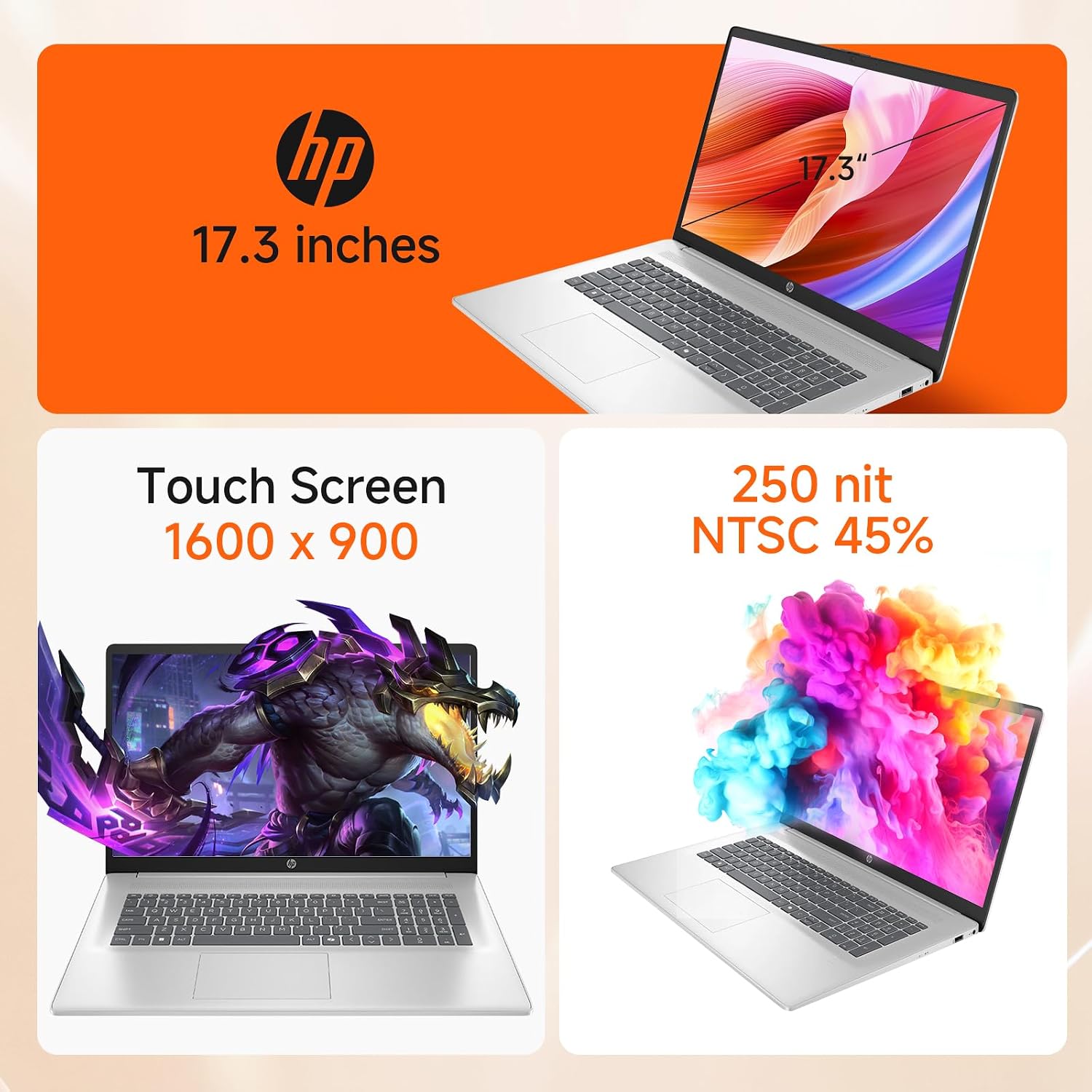 HP 17.3 inch Touchscreen Laptop, Intel Ultra 7 255U 12-Core(Beat Ultra 7 155H), 32 GB DDR5, 1 TB SSD, HD+ 250 nit Display, Copilot AI, Backlit KB, Long Battery, Wifi 6, Windows11 Pro, w/RH-Accessories