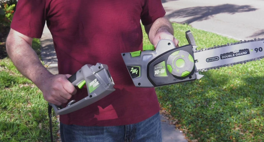 Earthwise CVPS43010 7-Amp 10-Inch Convertible 2-in-1 Corded Electric Pole Saw/Chainsaw