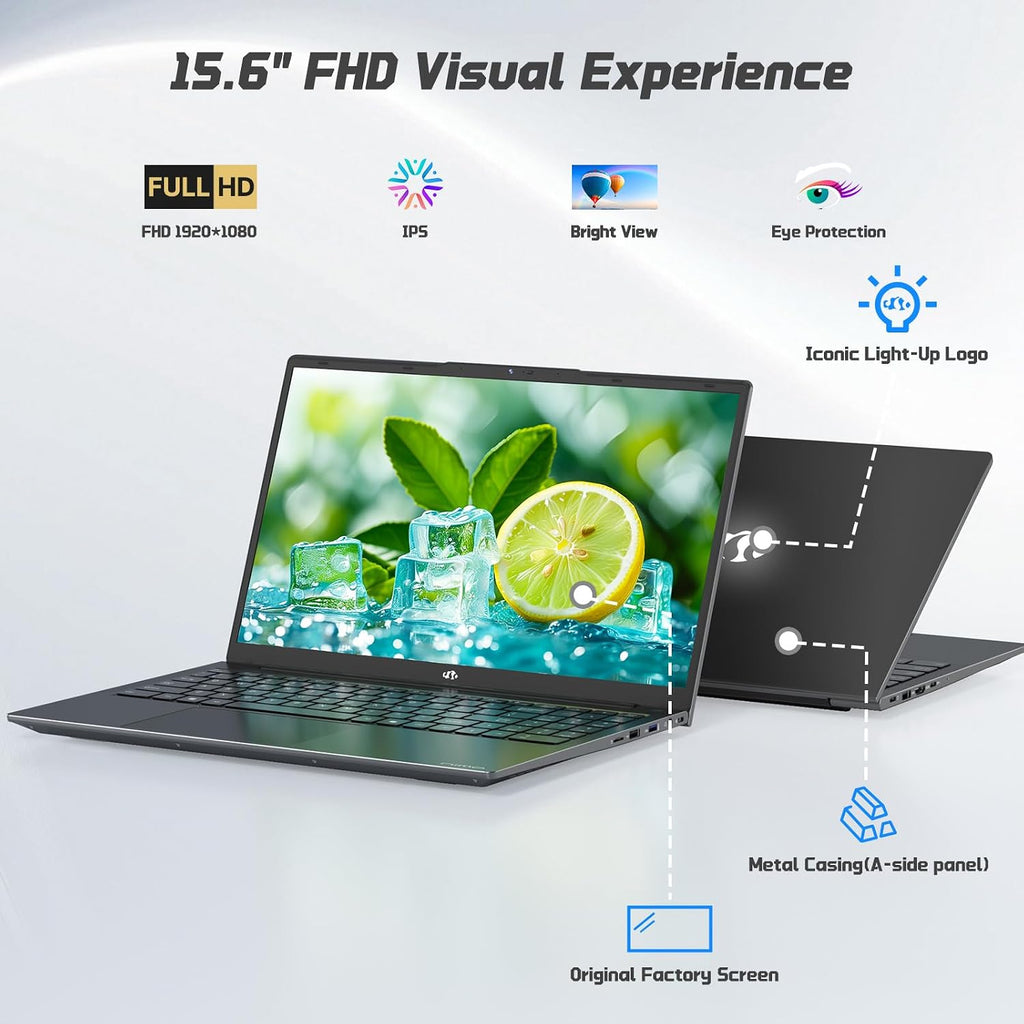 NIMO 15.6' FHD Laptop, 4 Cores Intel Twin Lake (up to 3.6GHz Beat i3-10110U) 8GB RAM 256GB SSD for Student & Office with 2 Year Warranty 65W Type-C, 53.58Wh Battery Backlit Keyboard Fingerprint