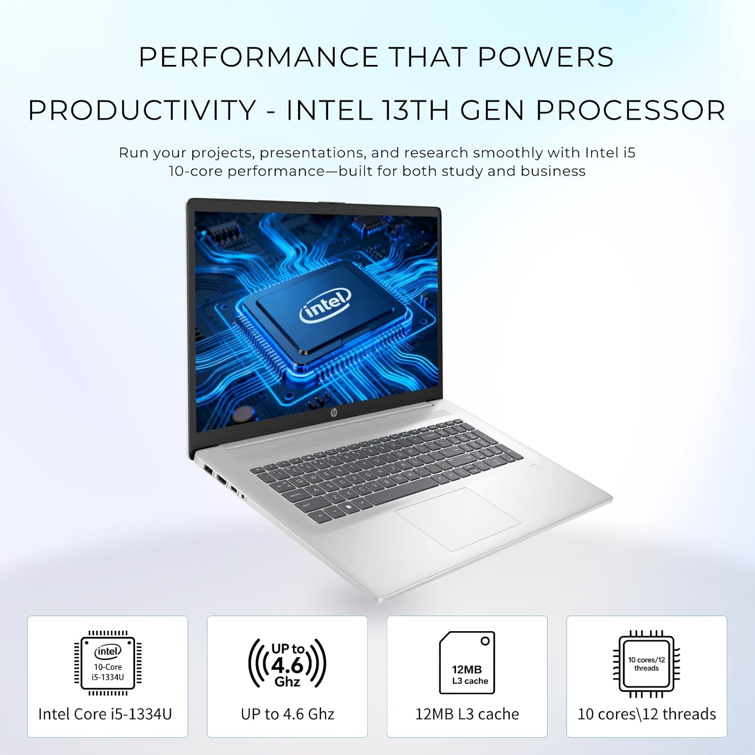HP 17 Laptop Computer, 17.3' FHD(1920×1080), Intel 10-Core i5-1334U, Fingerprint, Backlit KB, Win 11 Pro Laptop for Business & Students, Fast Charge, Redragon Patent Kit, 16GB RAM, 1TB SSD