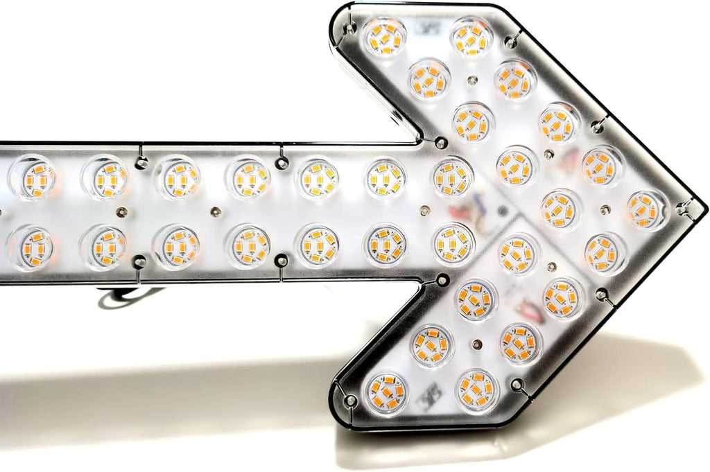 CFLMYYXGS 12V-24V Waterproof Vehicle Amber/White LED Lights Arrow Pilot Light Signal Light Watering Cart Sweeper Work Car Construction Vehicle LED Pilot Light Wrecker Indicator Light bar