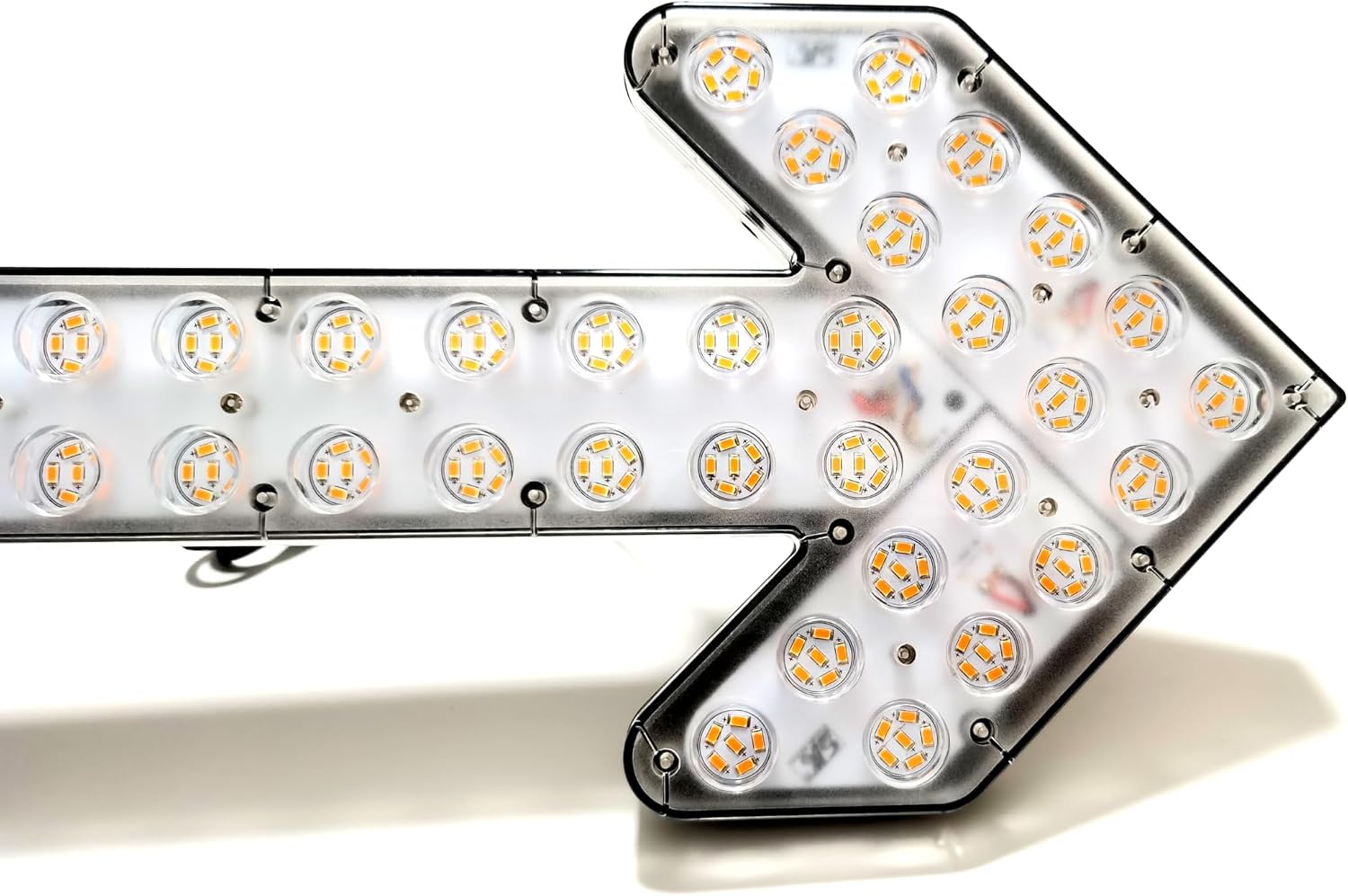 CFLMYYXGS 12V-24V Waterproof Vehicle Amber/White LED Lights Arrow Pilot Light Signal Light Watering Cart Sweeper Work Car Construction Vehicle LED Pilot Light Wrecker Indicator Light bar