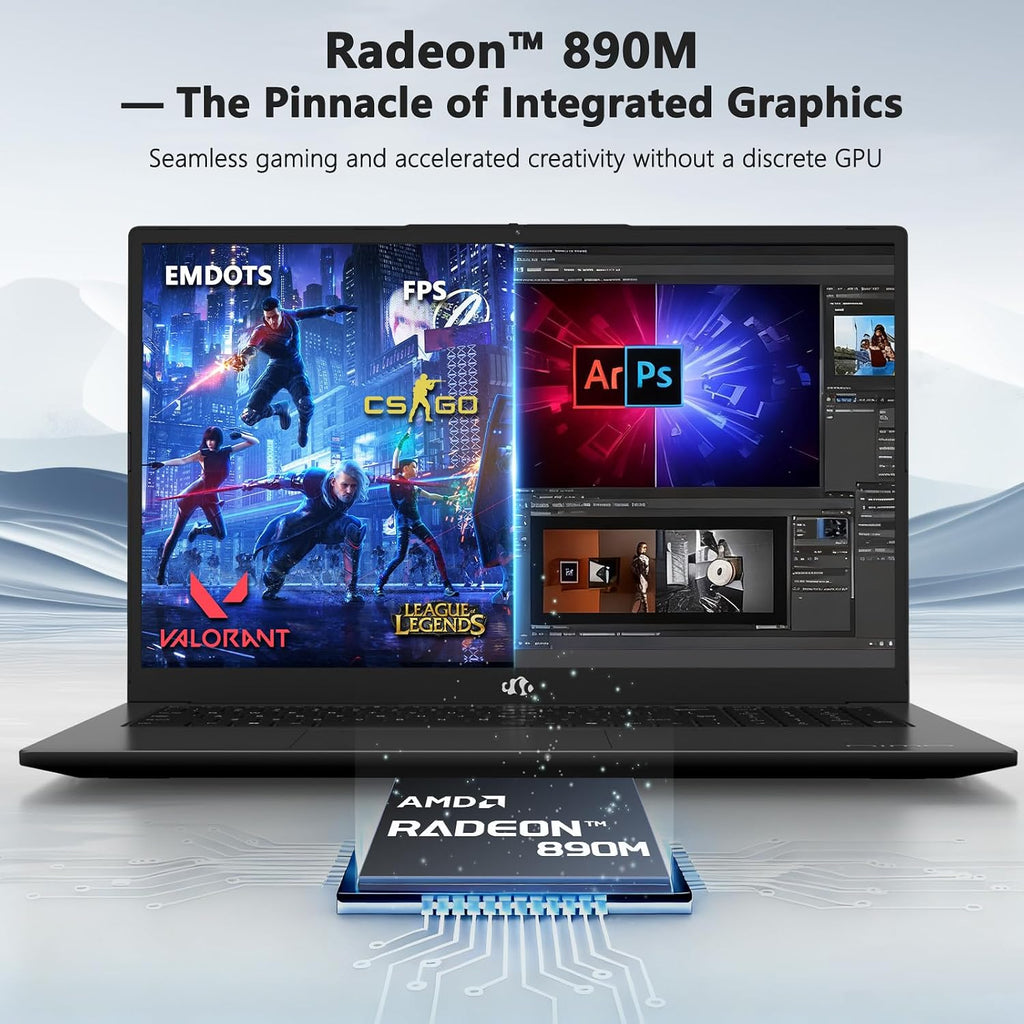 NIMO 17.3' AI Laptop, AMD Ryzen AI 9 HX 370(50 Tops NPU), Radeon 890M, 64GB DDR5 RAM 4TB SSD, 144Hz, PD 100W USB-C 4.0, Copilot+ PC AI Laptop with Wi-Fi 6E for Working Business Student