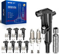 KAX 8Pcs Ignition Coils and 16Pcs Iridium Spark Plugs Kit w/Magnetic Socket Kit for Dodge Charger Challenger Durango Ram 1500 2500 3500, Replace#UF504 C1649 UF601, 4469