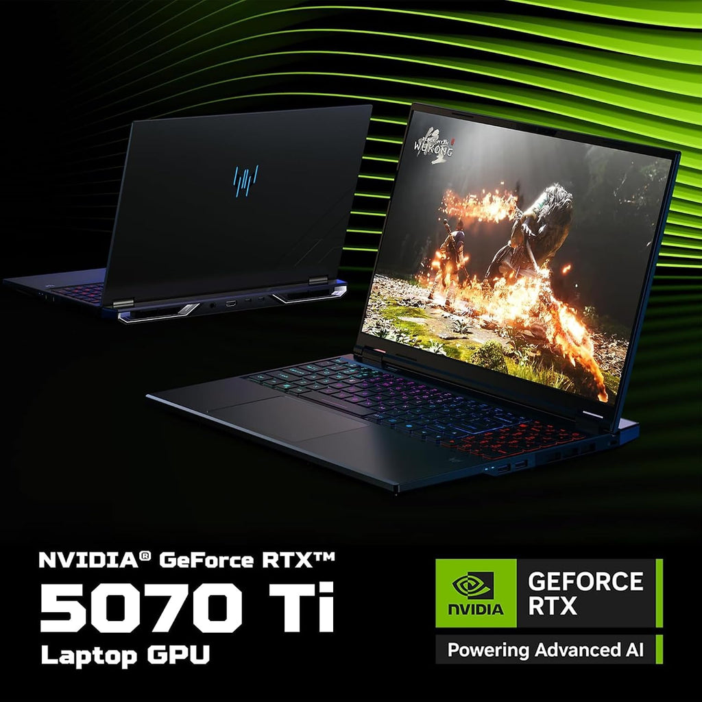 acer Predator Helios Neo 16 AI Gaming Laptop | 16' WQXGA IPS 240Hz | Intel Core Ultra 9 275HX | 64GB DDR5 2TB SSD | GeForce RTX 5070 Ti (Up to 992 AI Tops) | RGB Backlit Win11 Pro w/DLCA Accessory
