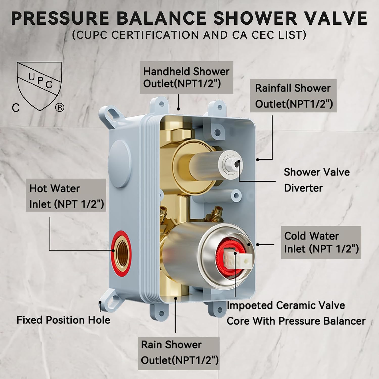 Shower Faucet Set Brushed Nickel Shower System, Dual Head Shower Set STARBATH 12'' Ceiling Mount and 6''Wall Mount Rainfall Shower Systems with Multifunctional Filtered Handheld Sprayer