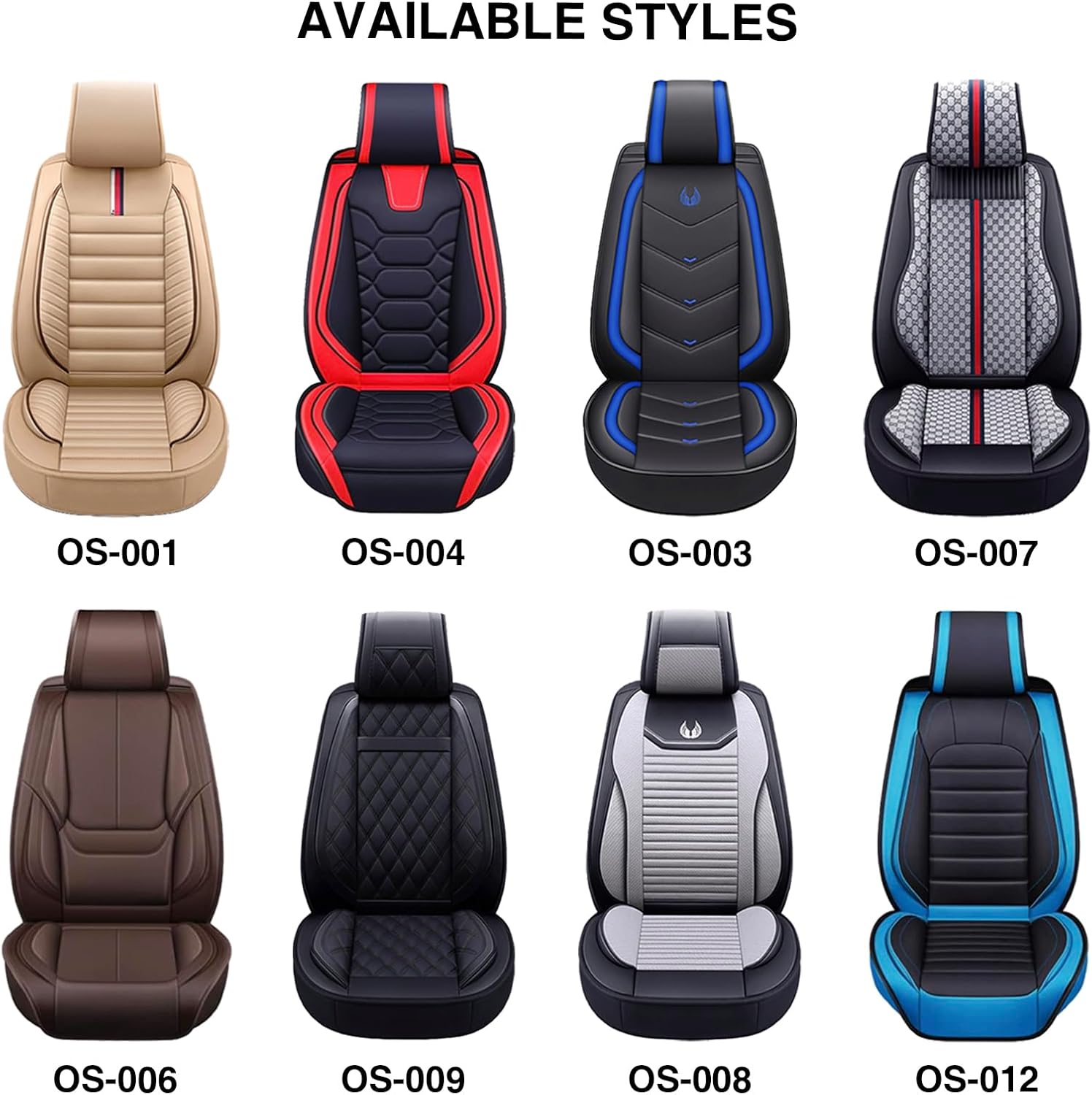 OASIS AUTO Car Seat Covers Full Set Premium Waterproof Faux Leather Cushion Universal Accessories Fit SUV Truck Sedan Automotive Vehicle Auto Interior Protector (OS-001 Brown)