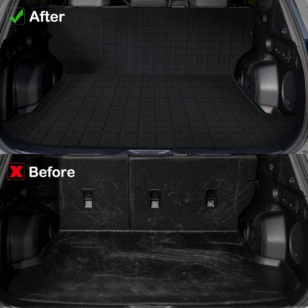 Floor Mats for 2003-2009 Toyota 4Runner Only 5 Seats Upgrade Trunk Mat with Backrest Mat All Weather TPE Floor Liners Fit for Toyota 4-Runner Anti-Slip Full Set Car Accessories