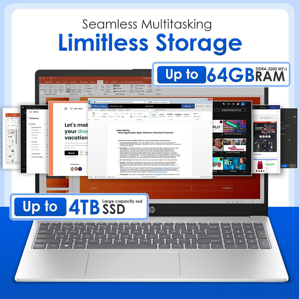 HP 15.6 Business Touchscreen Laptop Computer - w/Office Lifetime & Windows 11 Pro & DVD Drive | 15.6' HD 250 nits Touch Display | Intel i3 1315U | Wi-Fi6 | 16GB RAM • 1TB SSD