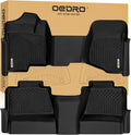 OEDRO Floor Mats Fit for 2007-2013 Chevy Silverado/GMC Sierra 1500 & 2007-2014 Silverado/Sierra 2500 HD/3500 HD Crew Cab (Without Storage Box), TPE All-Weather Floor Liners, 1st and 2nd Row Mat, Black