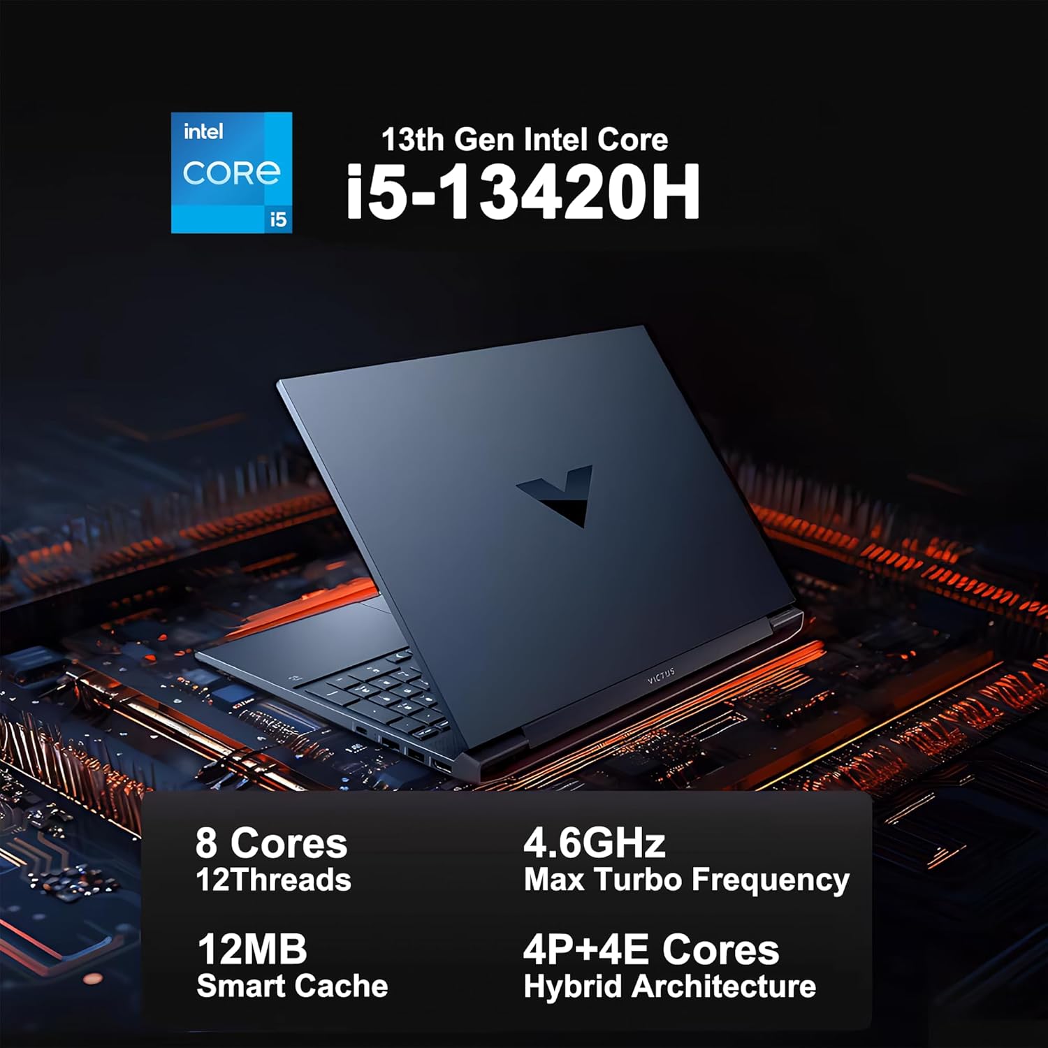 HP Victus 15 Gaming Laptop 15.6' FHD IPS 144Hz Intel 8-core i5-13420H (>i7-12650H) 32GB DDR4 1TB SSD GeForce RTX 3050 Backlit USB-C DTS:X Ultra Wi-Fi6 Win11Pro ICP Hub