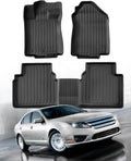 All Weather Floor Mats for Ford Fusion 2010 2011 2012, Custom Fit for Front 2nd Backseat Row Liners for Lincoln MKZ, TPE Heavy Duty Non-Slip Odorless Black Car Accessories for Mercury Milan 2010-2011