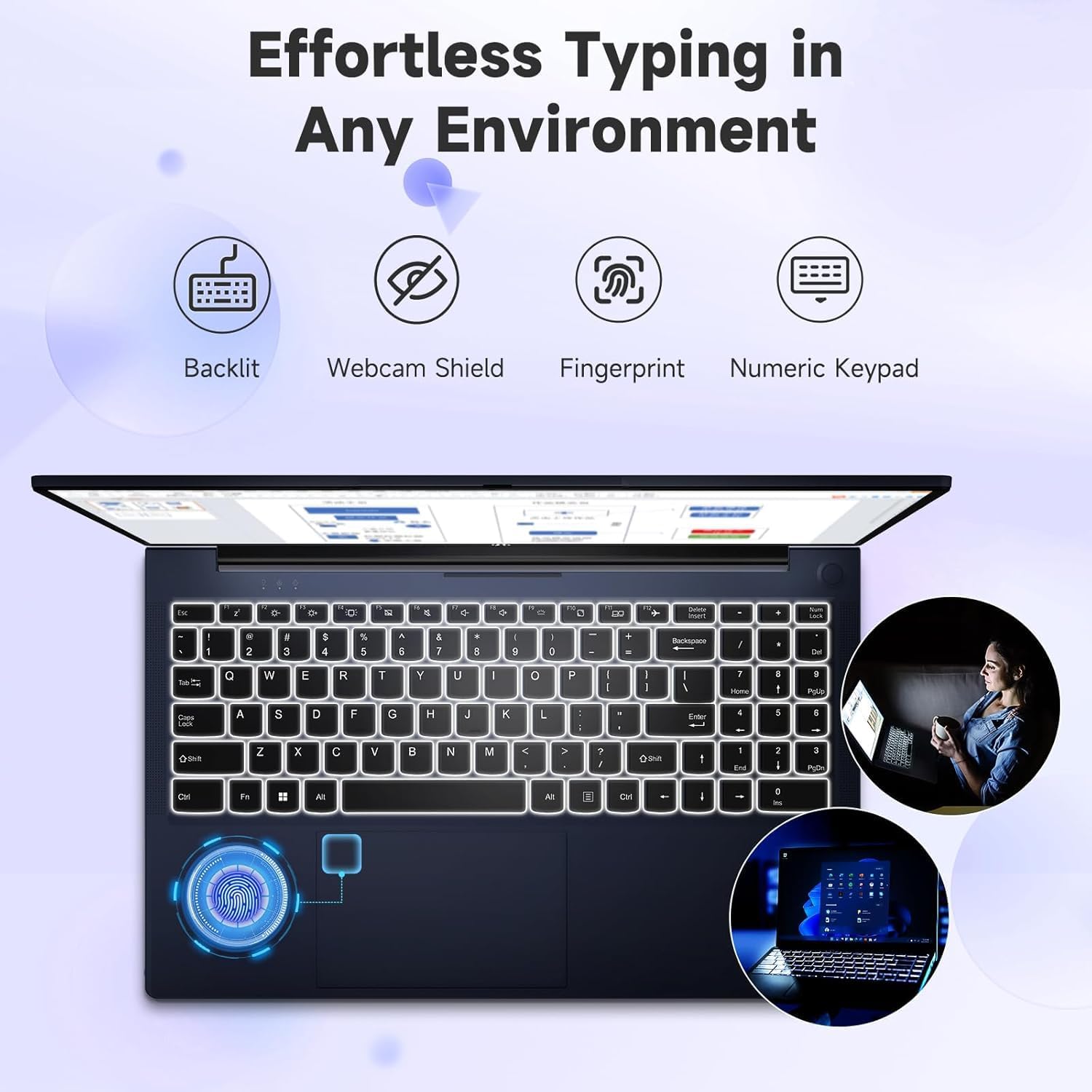 NIMO 15.6' FHD IPS Student-Laptop-Computer - Intel Core i3-1215U(Beat i5-1135G7, 6 Cores Up to 4.4GHz), 8GB RAM 256GB SSD, 65W Type-C, 2 Years Warranty, Fingerprint, Backlit Keyboard, Wi-Fi 6, BT5.2
