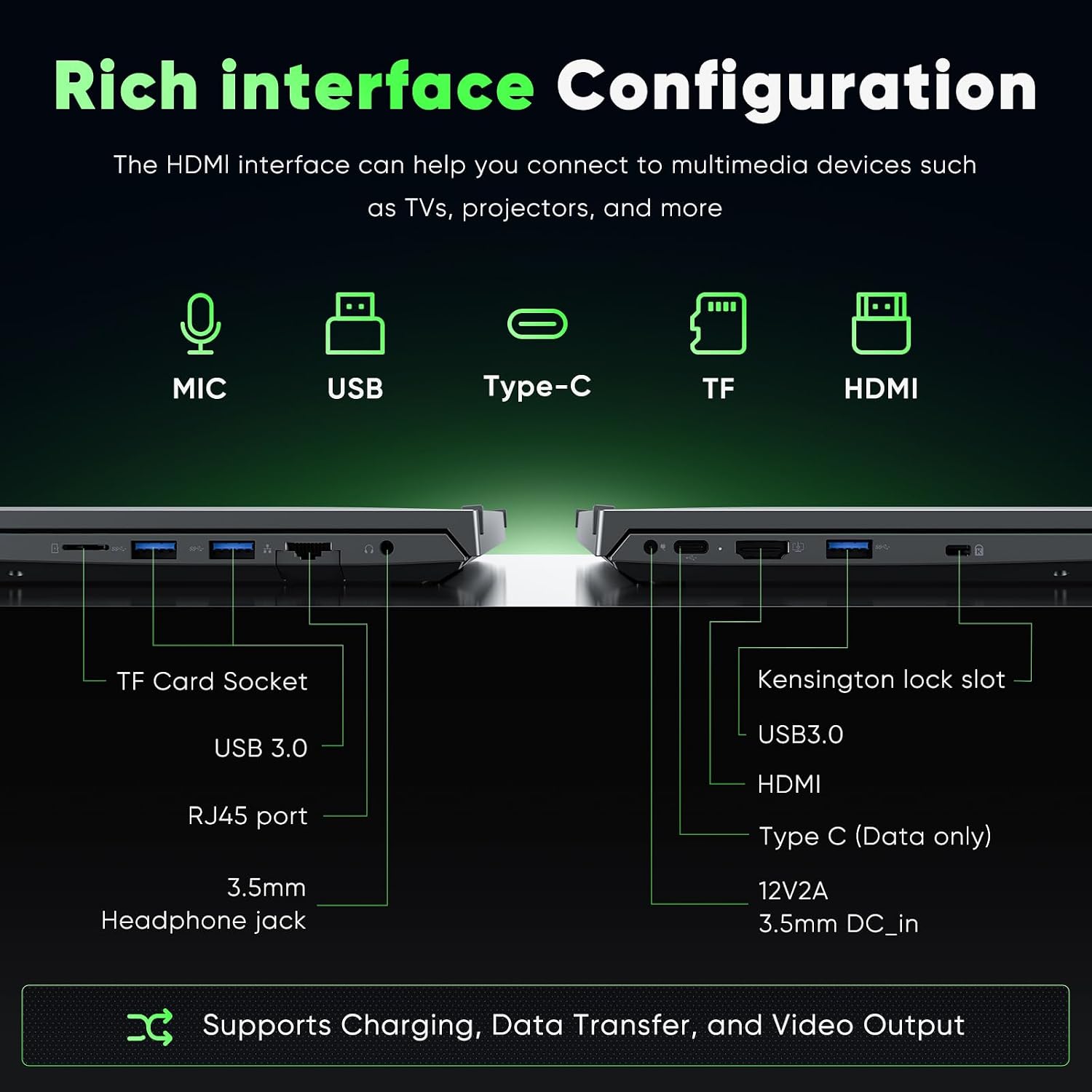 18.5' FHD Laptop Computer, 16GB RAM 1TB SSD, Dual-Core m3-8100Y up to 3.4GHz, HDMI,RJ45,Large Screen Win11 Laptop for Student, Home Business, Multitasking & Entertainment