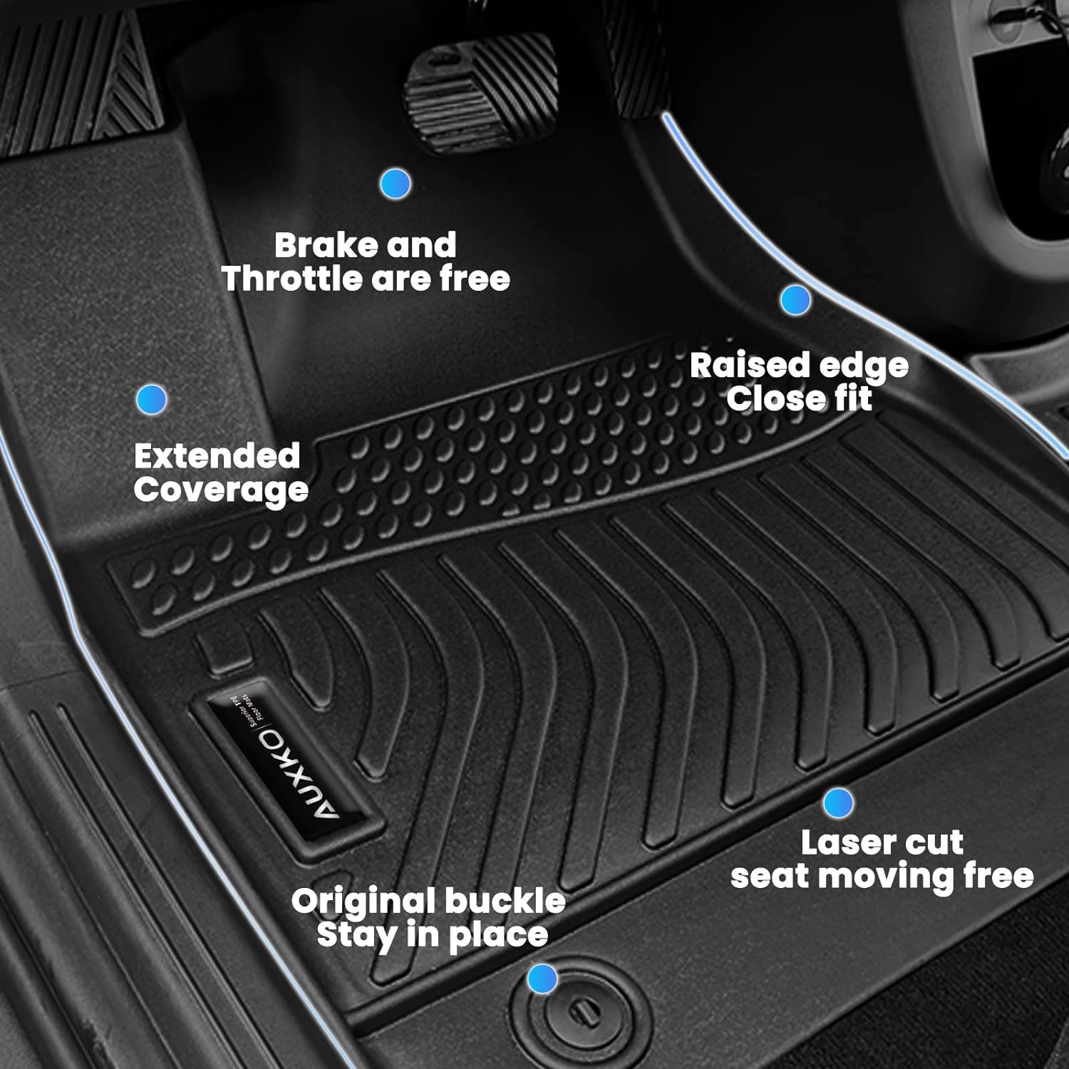 Auxko All Weather Floor Mats Cargo Mat for Honda CRV 2002 2003 2004 2005 2006 TPE Liners All Season Accessories Guard Odorless Anti-Slip Floor Liners Trunk Tray