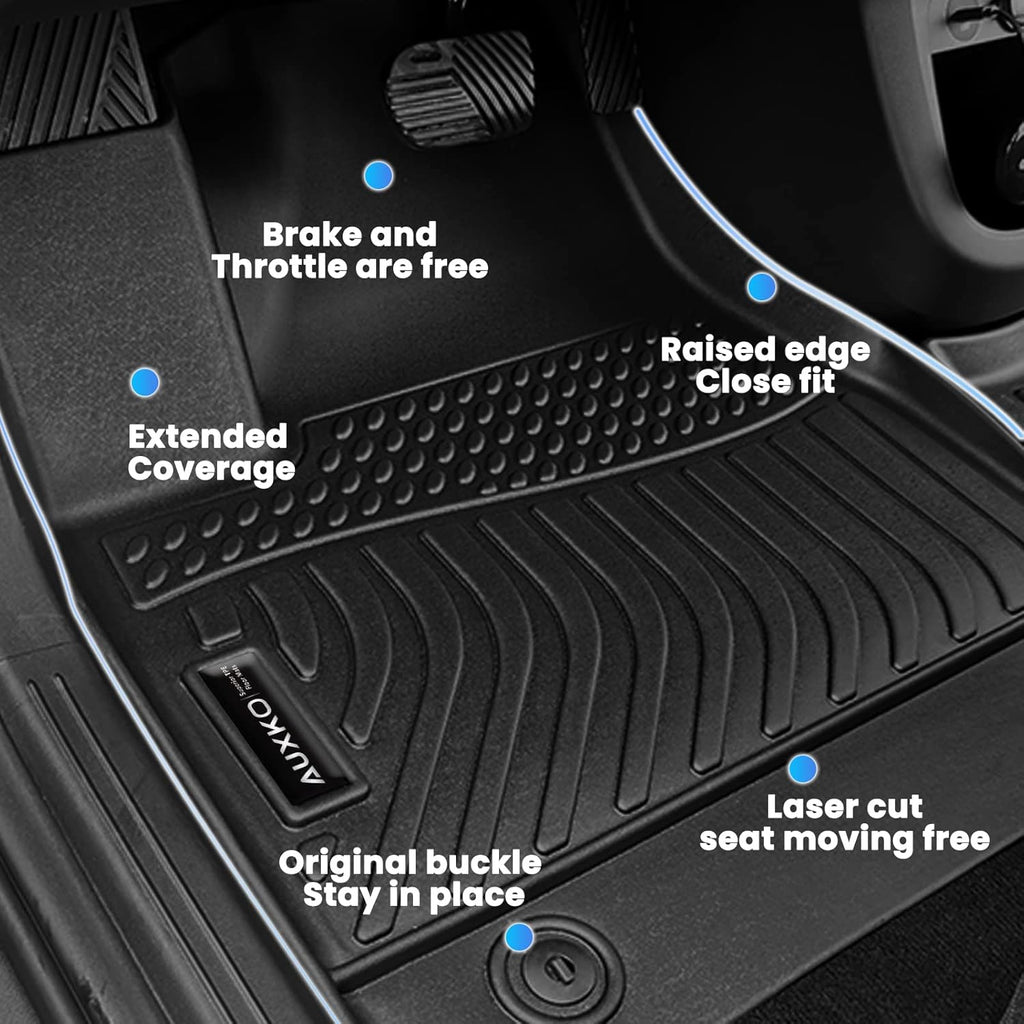 Auxko All Weather Floor Mats Cargo Mat with Backrest Mat for 2026 2025 2024 2023 Honda Pilot TPE Liners Accessories Guard Odorless Anti-Slip Floor Liners & Trunk Liner